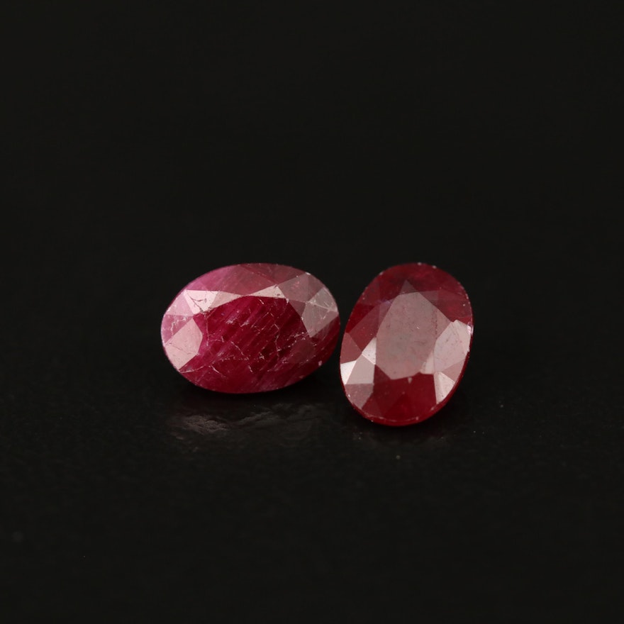 Loose 2.06 CTW Matched Pair Rubies