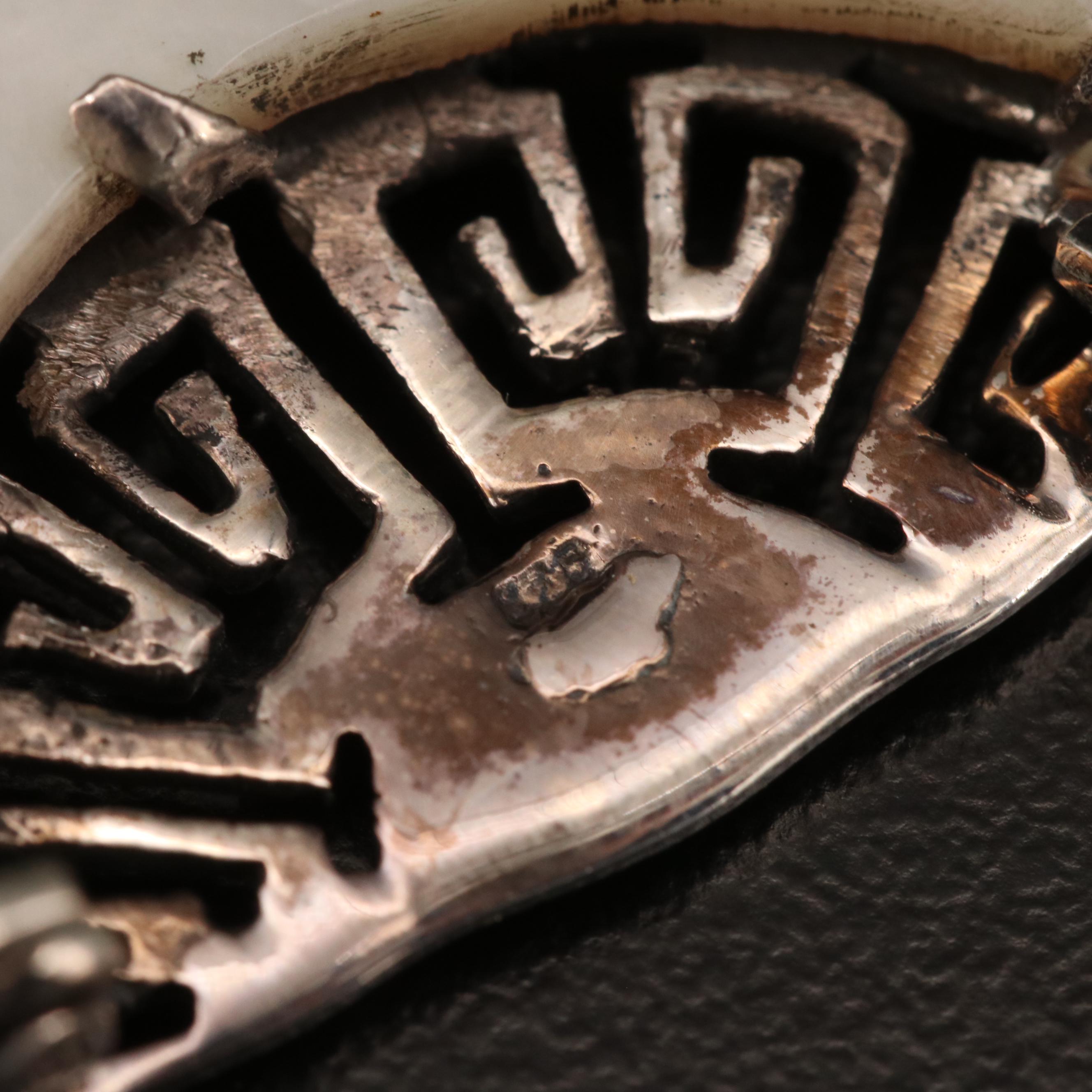 Sterling Mother of Pearl and Black Onyx Jewelry Including Butterfly Brooch