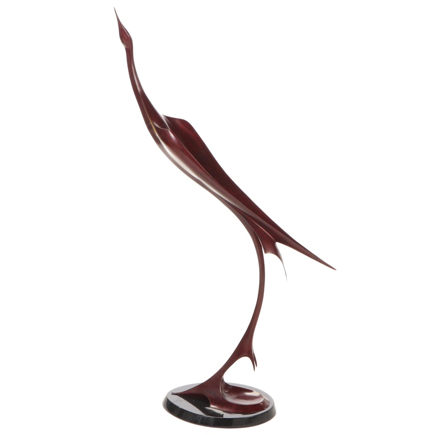 Gene Guibord Patinated Bronze Sculpture "The Firebird"