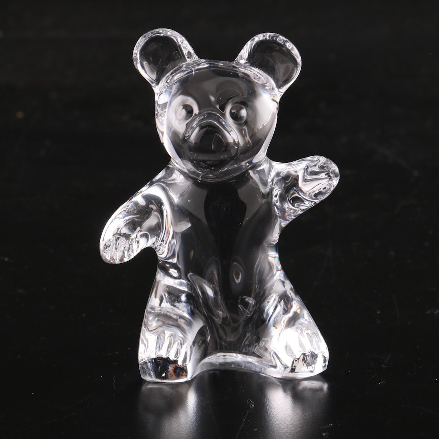 Daum France Crystal Teddy Bear Figurine