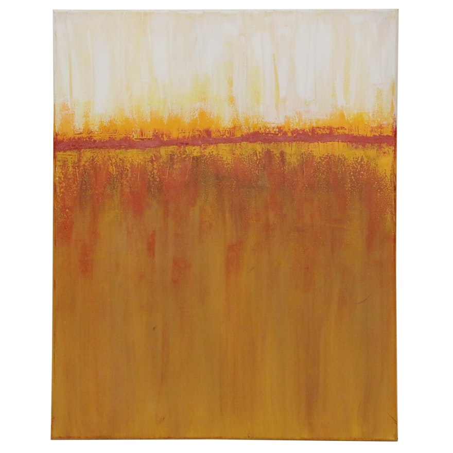 Sanna Abstract Acrylic Painting "Fall Sunrise", 2020