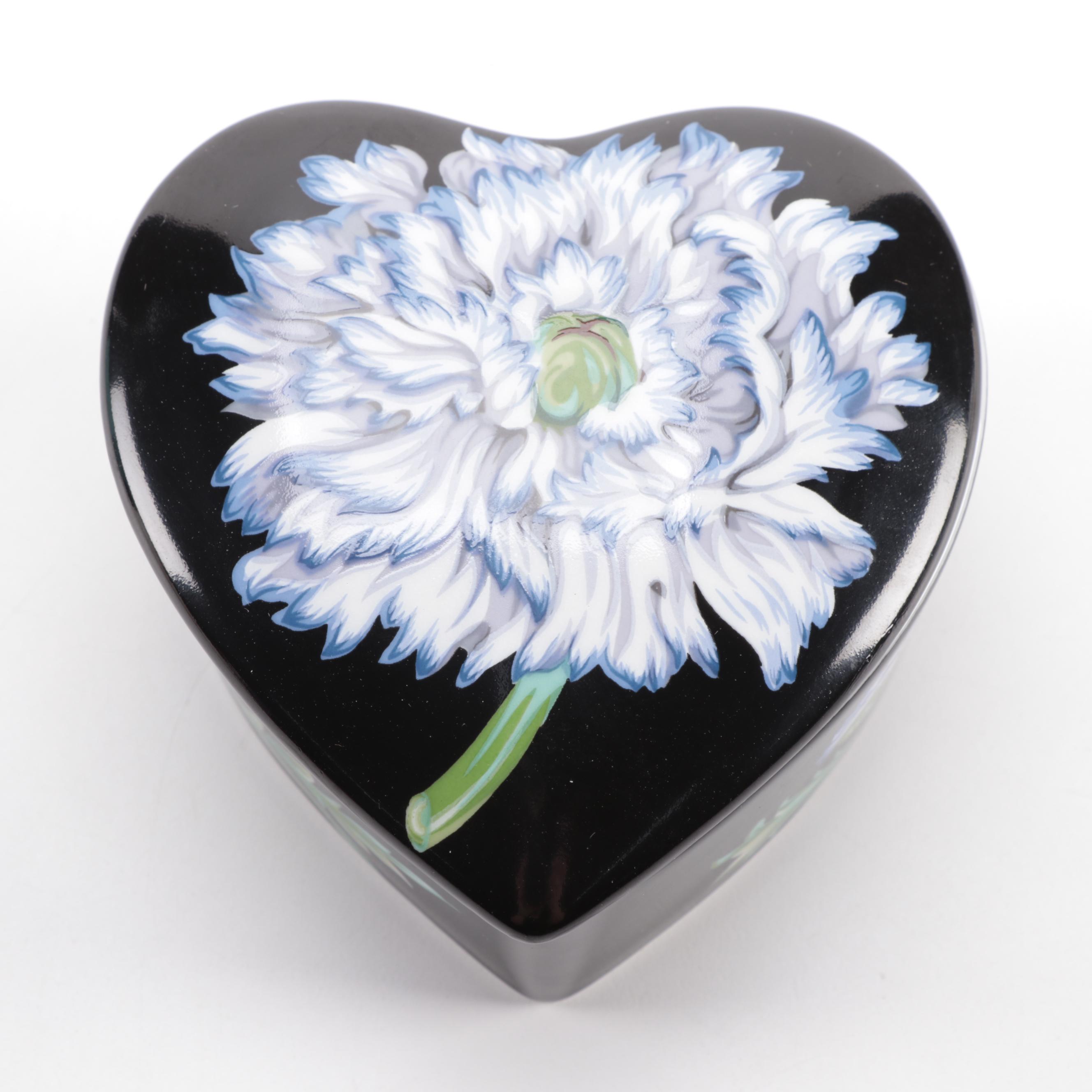 Sybil Connolly for Tiffany & Co. "Mrs. Delany's Flowers" Porcelain Heart Box