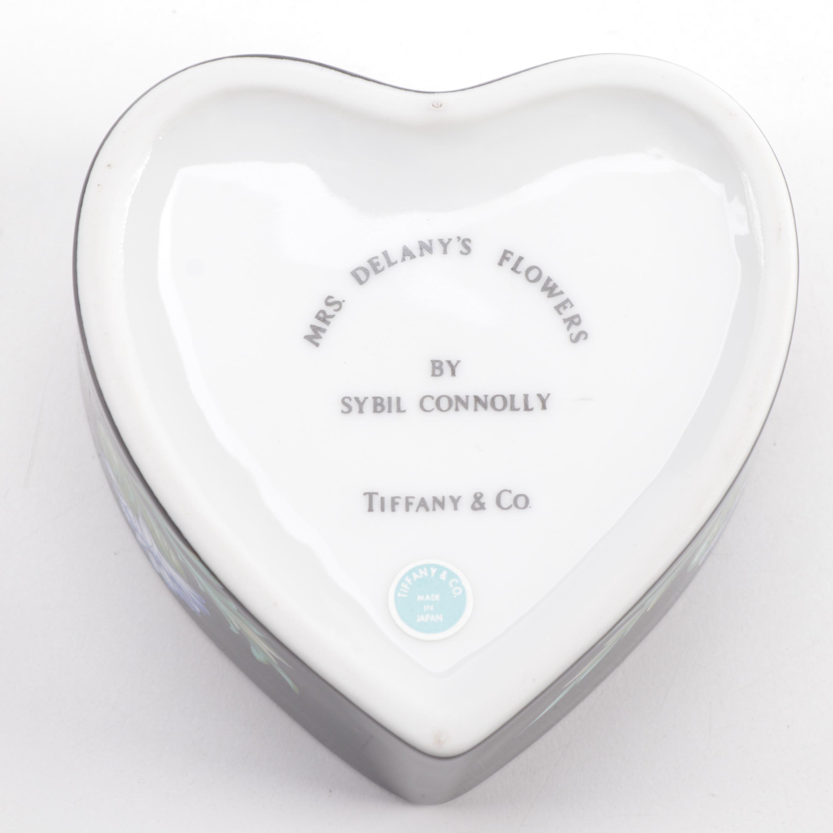 Sybil Connolly for Tiffany & Co. "Mrs. Delany's Flowers" Porcelain Heart Box