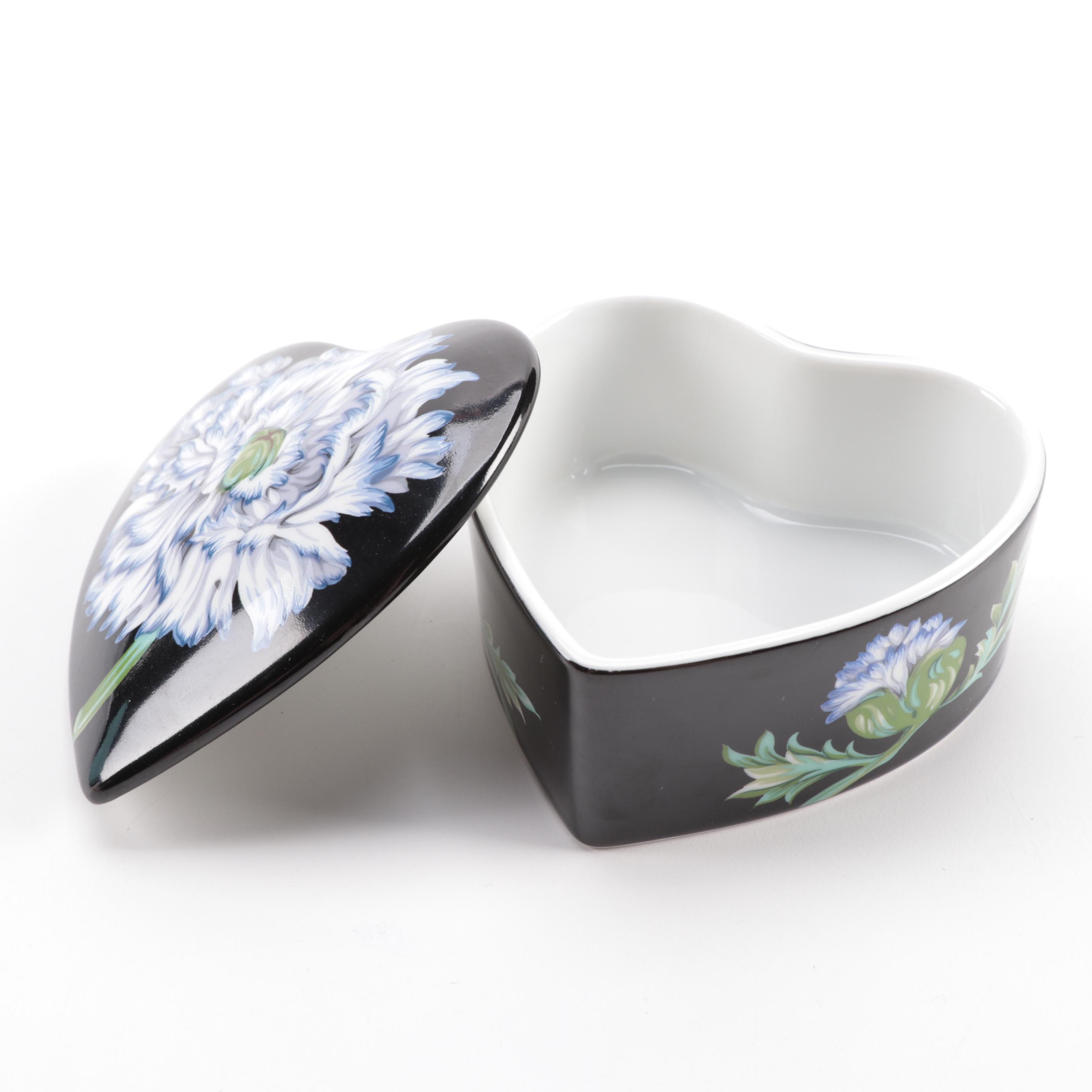 Sybil Connolly for Tiffany & Co. "Mrs. Delany's Flowers" Porcelain Heart Box