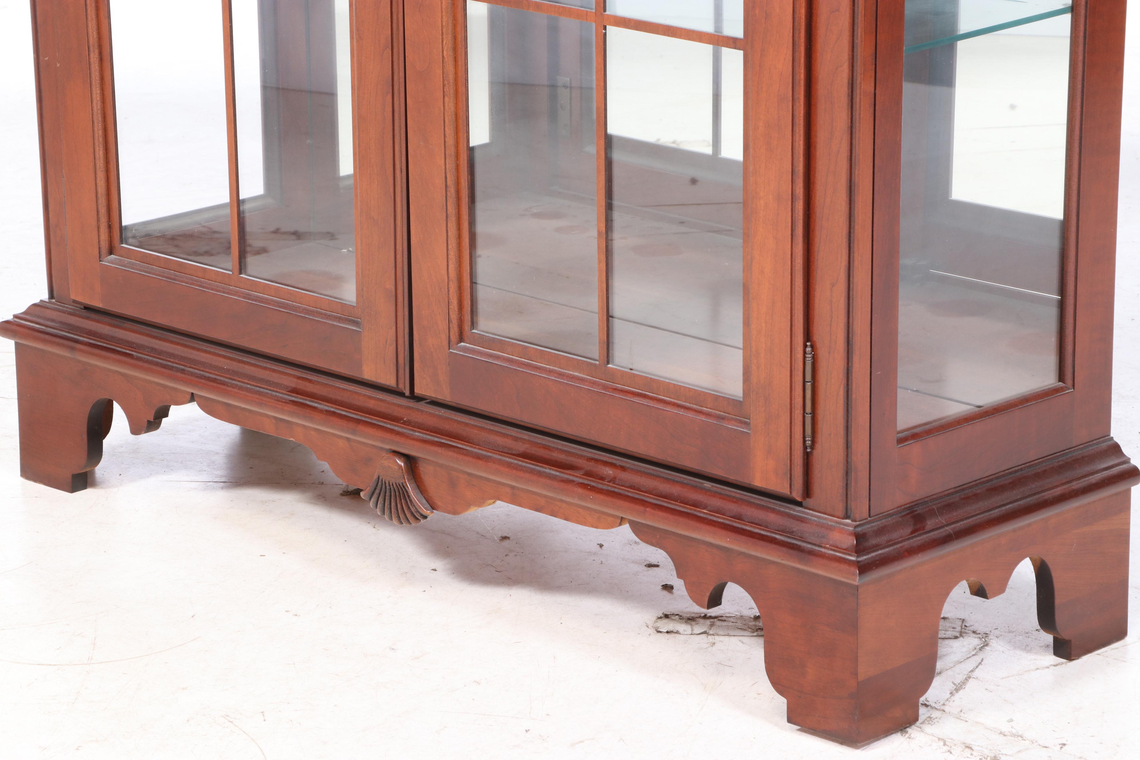 Federal Style Cherrywood Display Cabinet, Late 20th Century