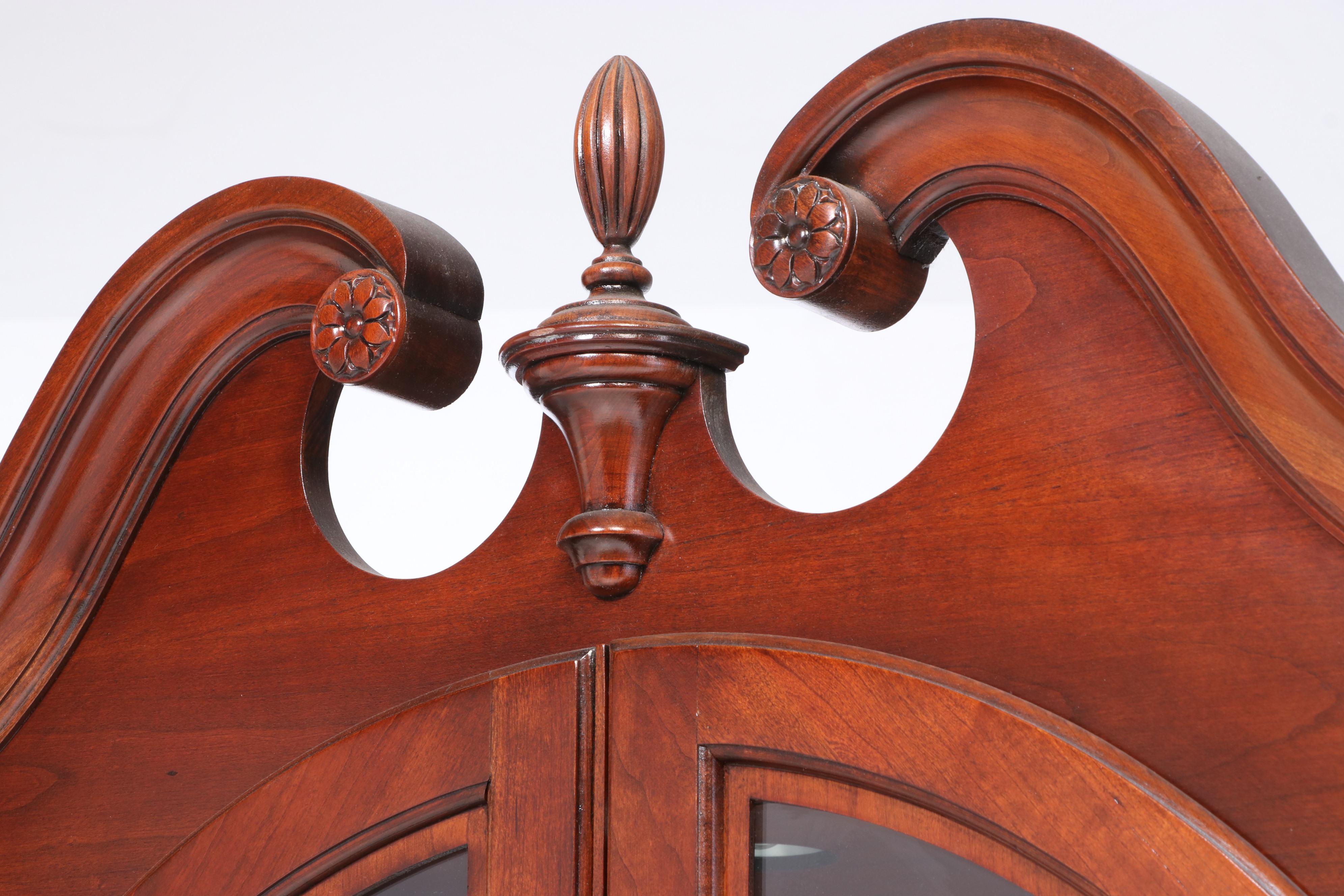 Federal Style Cherrywood Display Cabinet, Late 20th Century