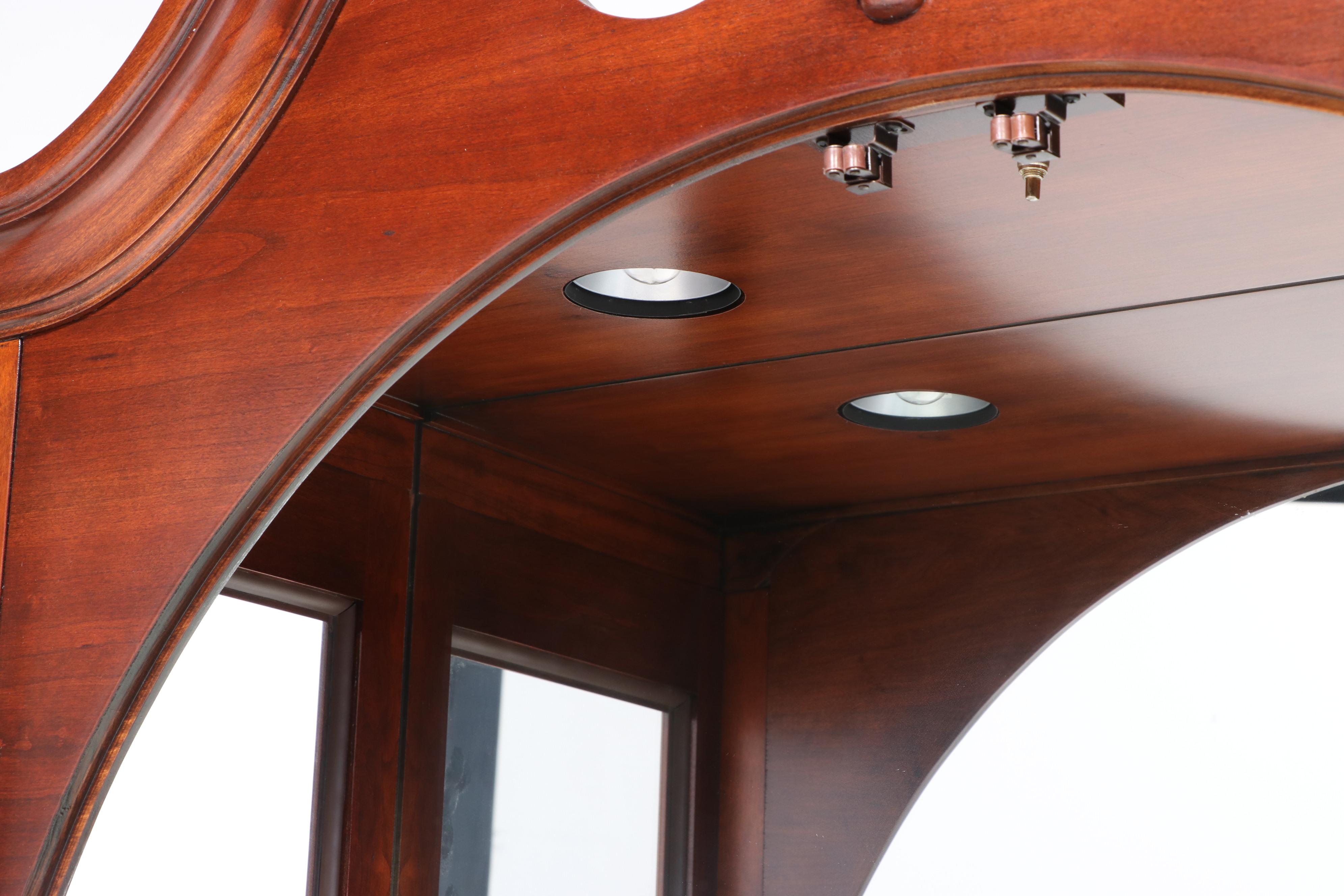 Federal Style Cherrywood Display Cabinet, Late 20th Century