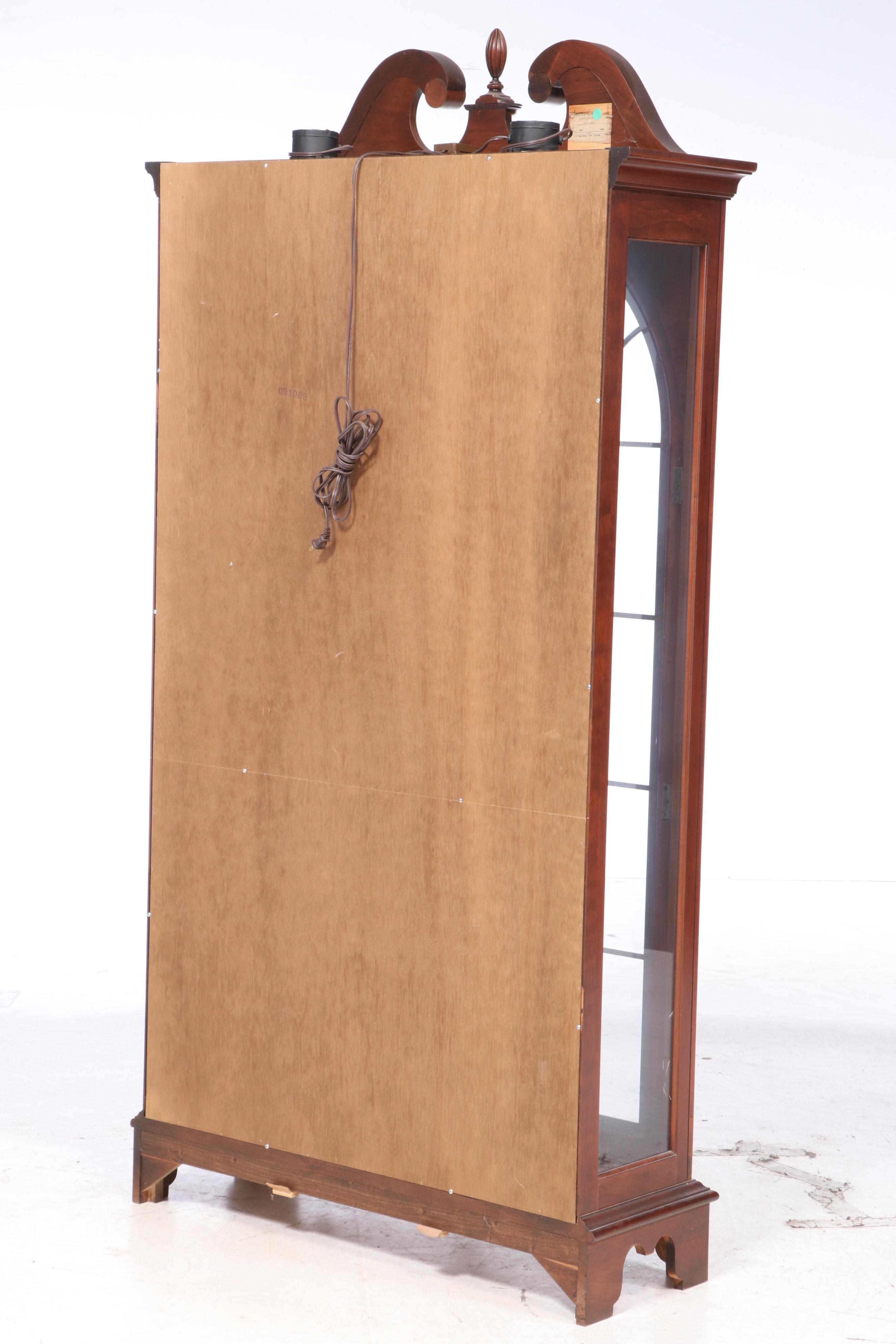 Federal Style Cherrywood Display Cabinet, Late 20th Century