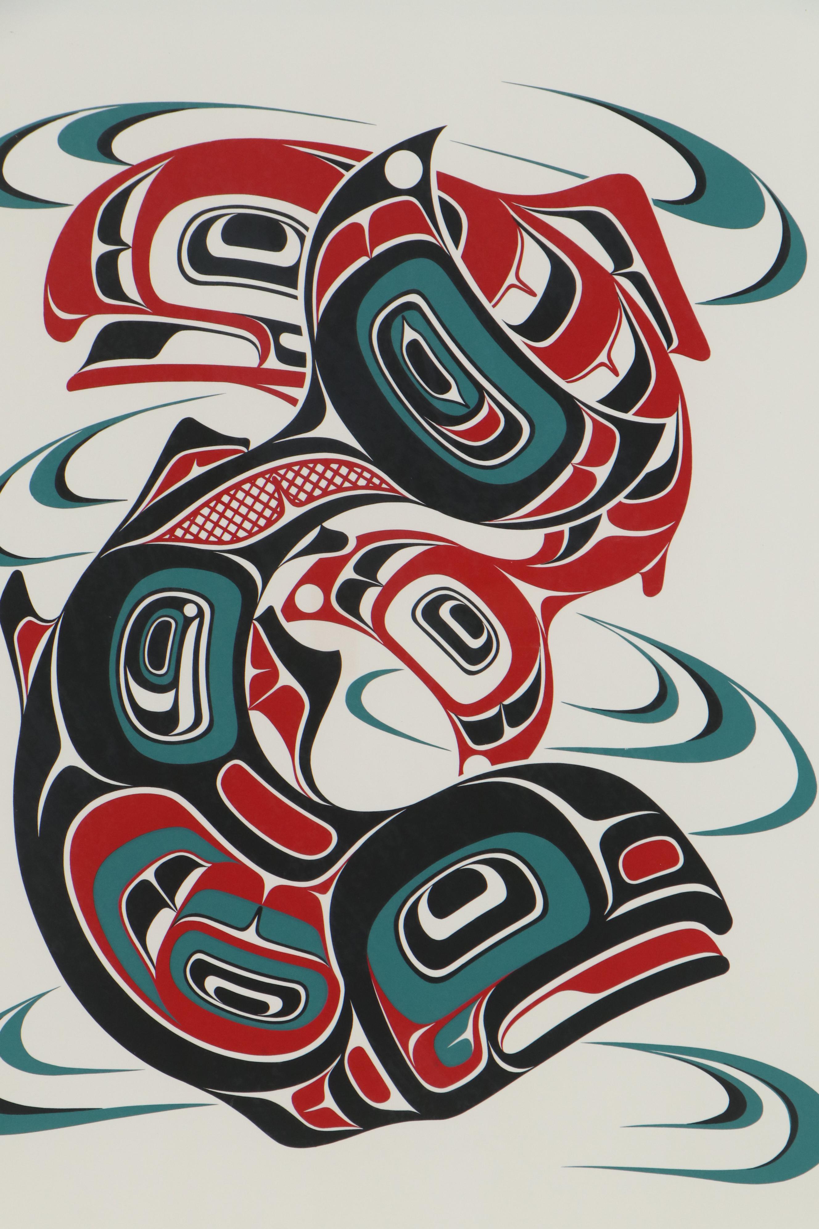 Yukie Adams Pacific Northwest Style Serigraph "Homeward Bound," 1992