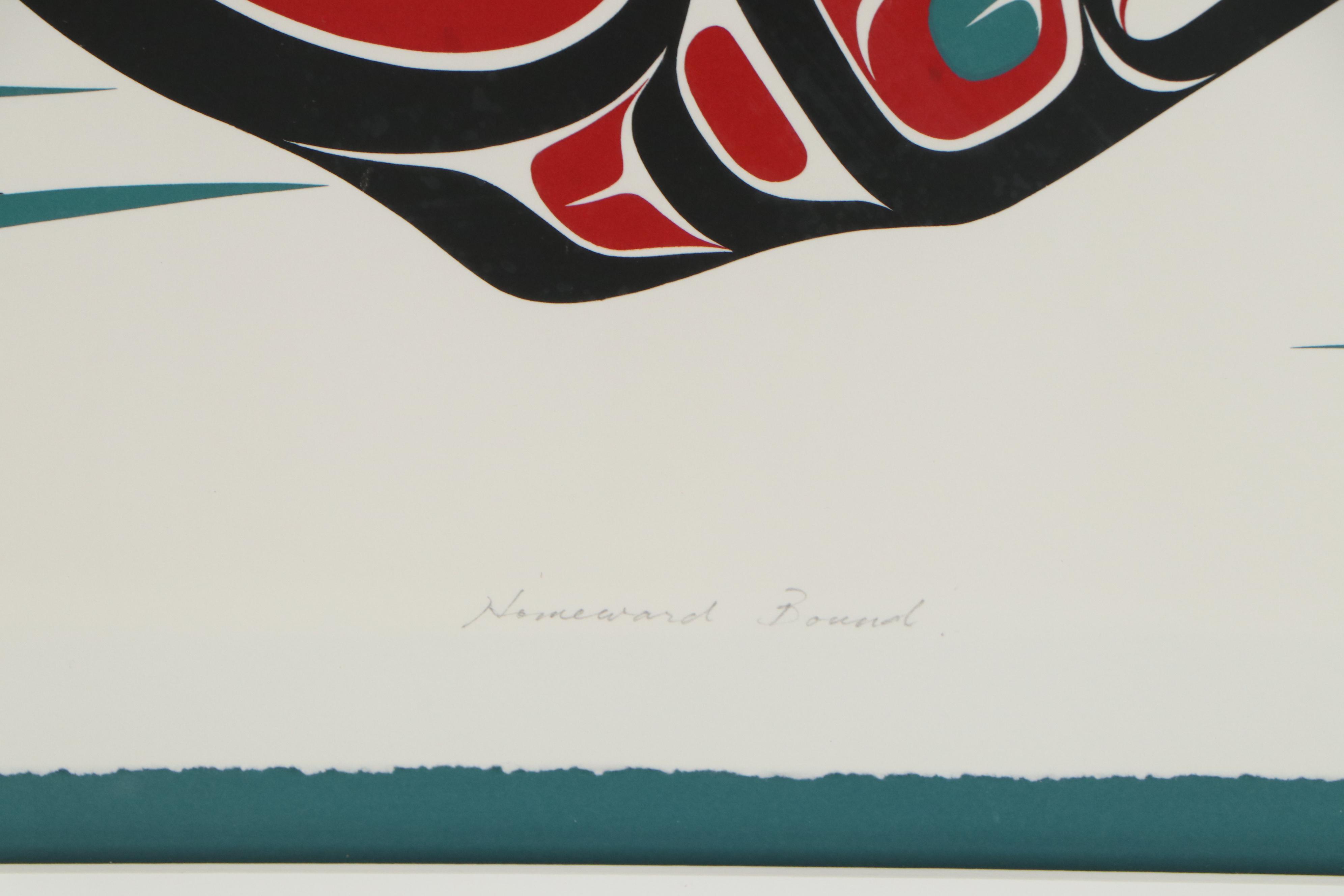 Yukie Adams Pacific Northwest Style Serigraph "Homeward Bound," 1992