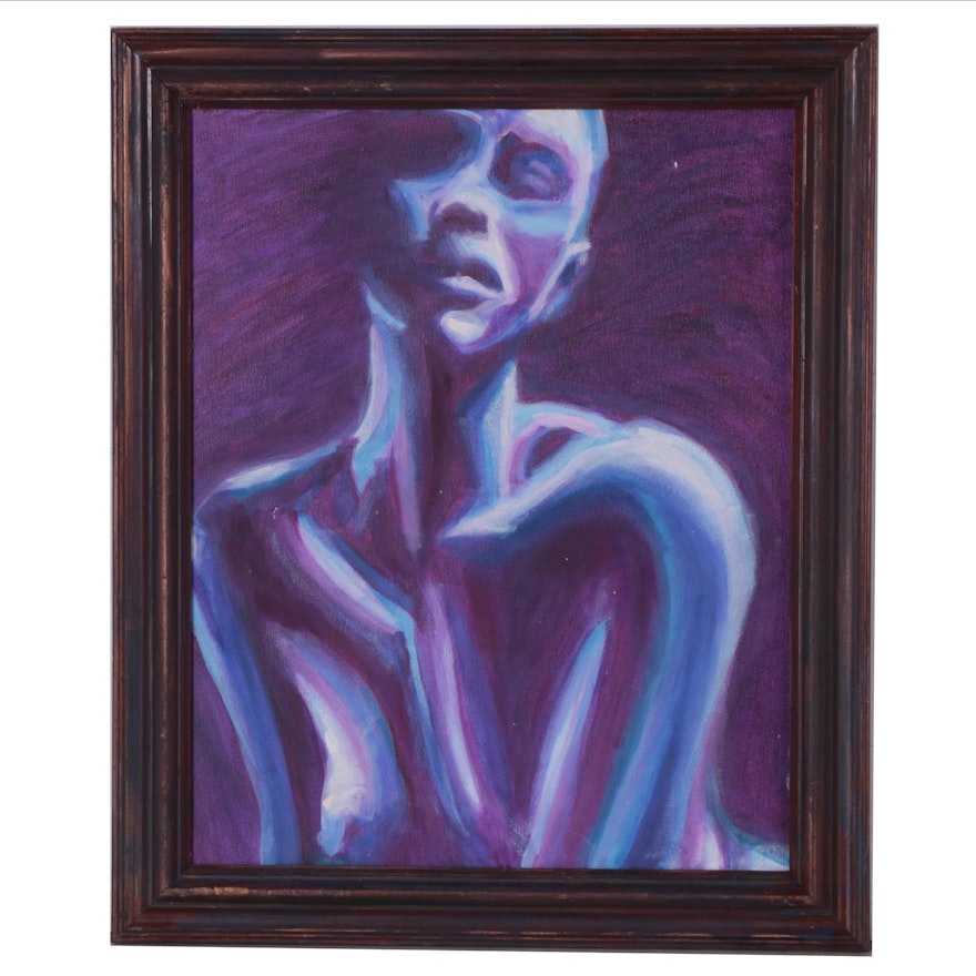 Oil Painting of Purple Figure, 2015