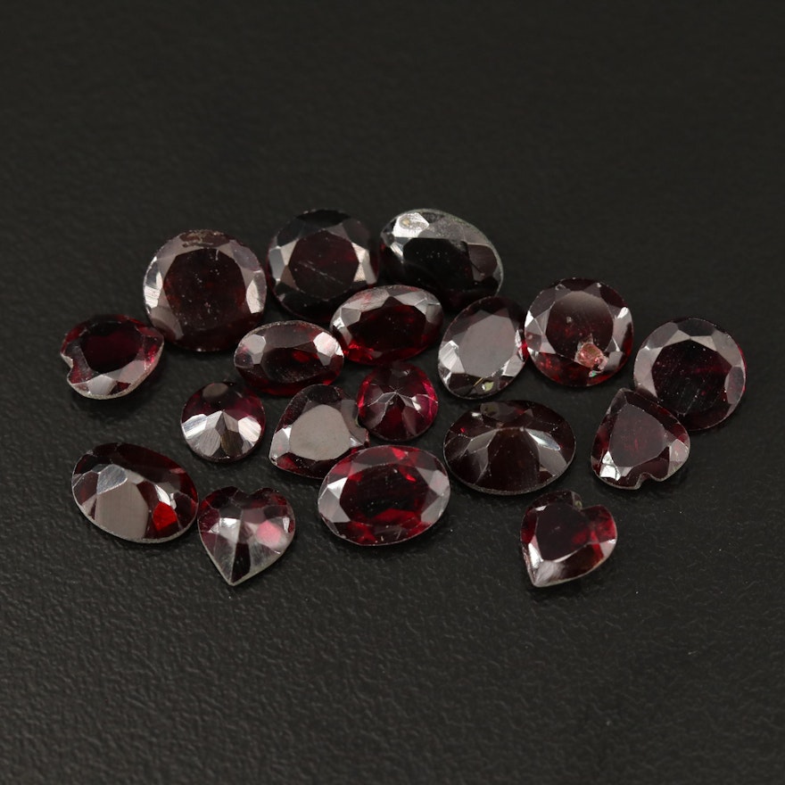 Loose 21.55 CTW Faceted Garnets