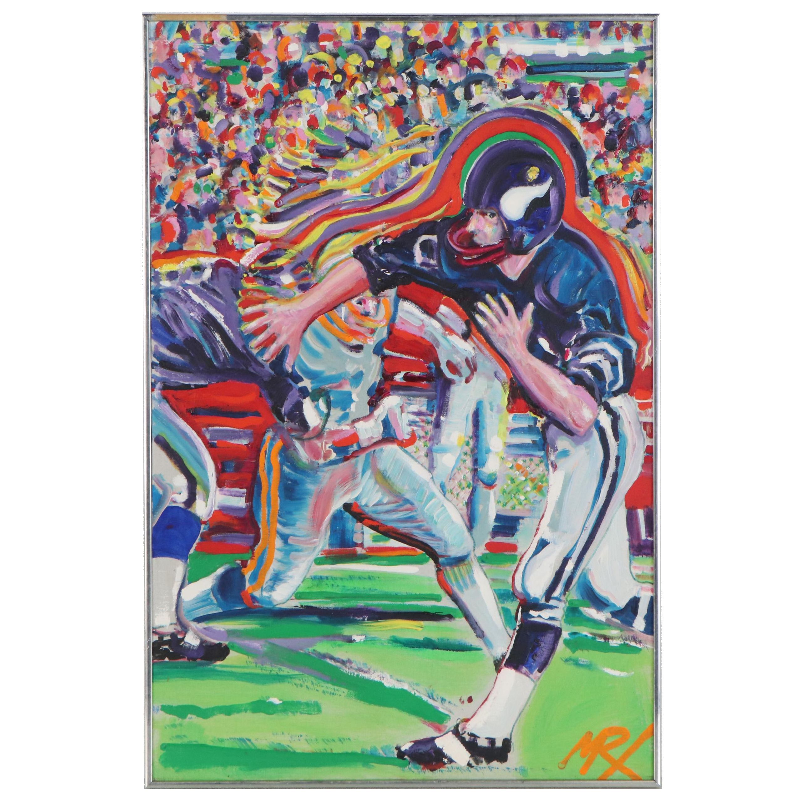 Oil Painting "Superbowl Pass", 1973