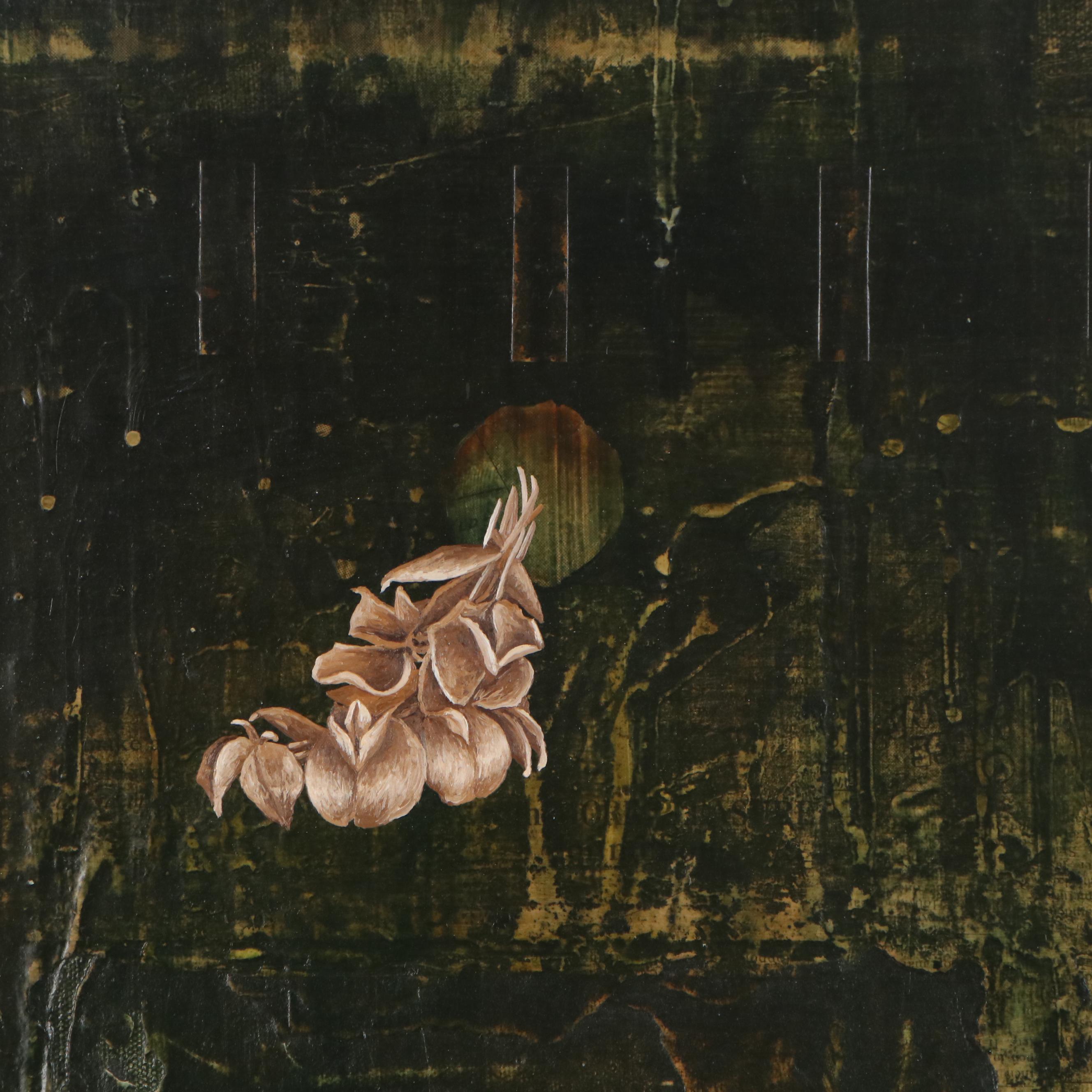 Patrick LoCicero Mixed Media Collage "Mystery", Late 20th Century