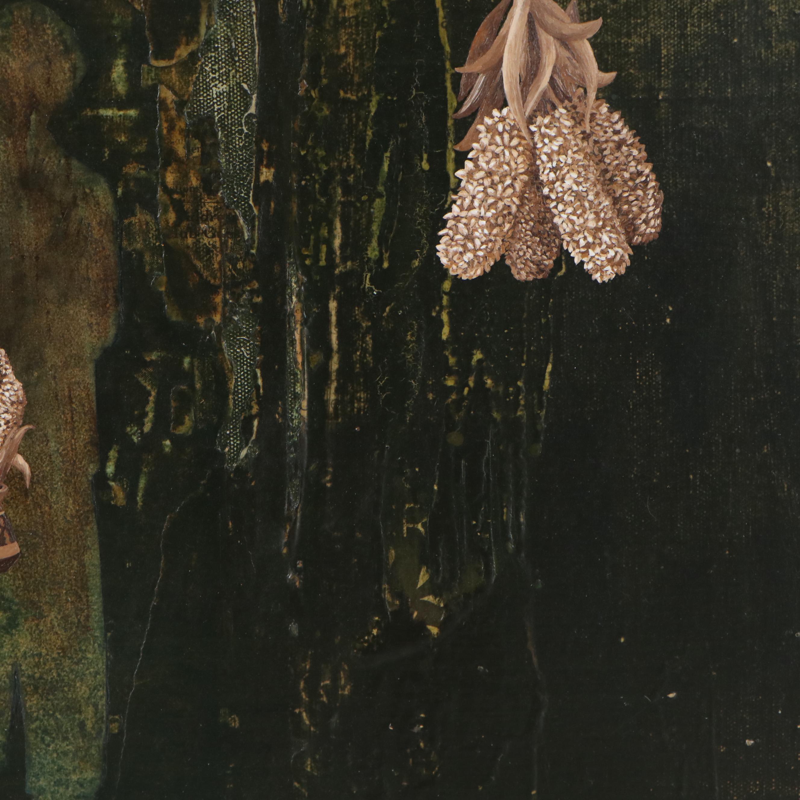 Patrick LoCicero Mixed Media Collage "Mystery", Late 20th Century