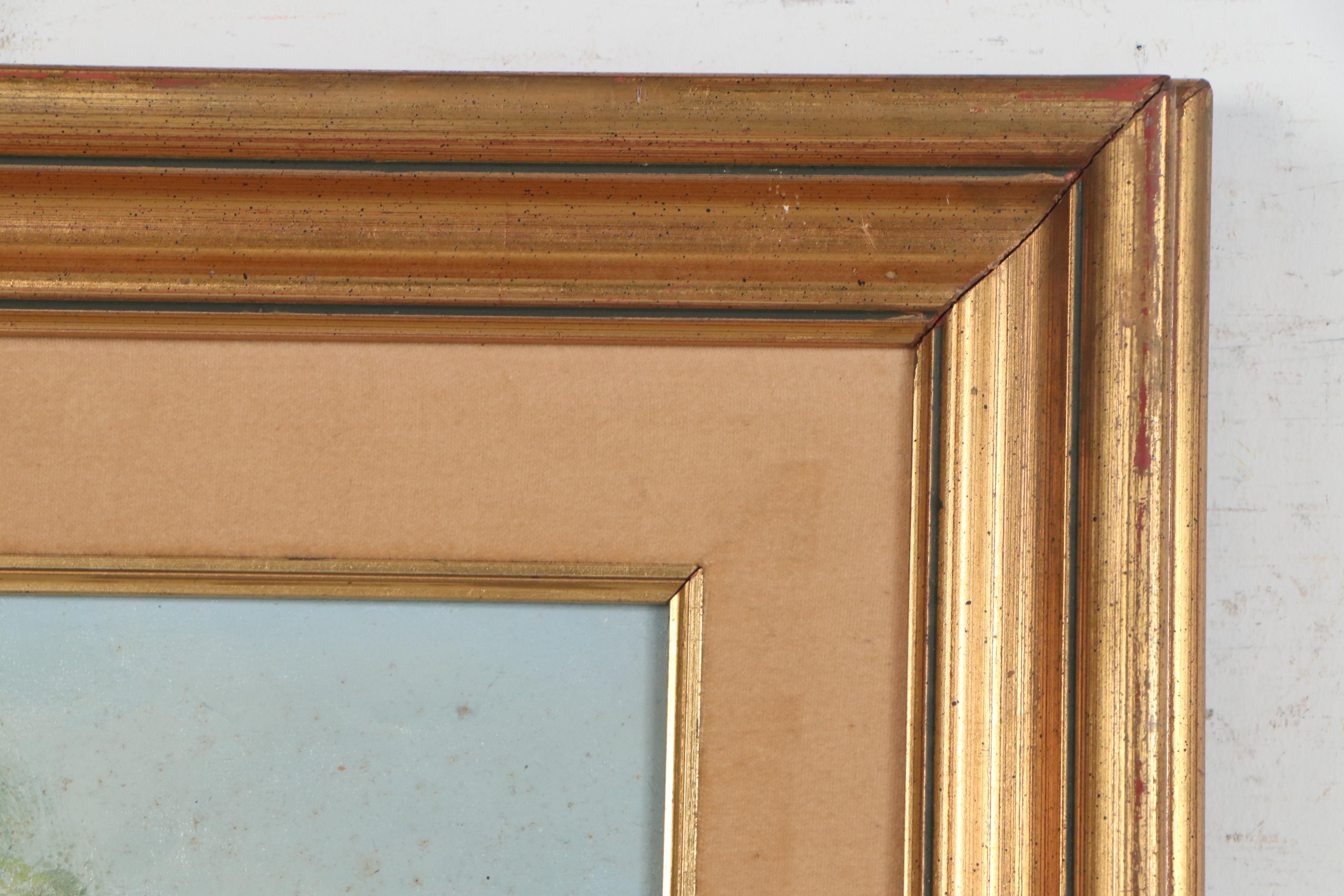 Jean-Claude Cubaynes Oil Painting of Barbizon Houses, Late 20th Century