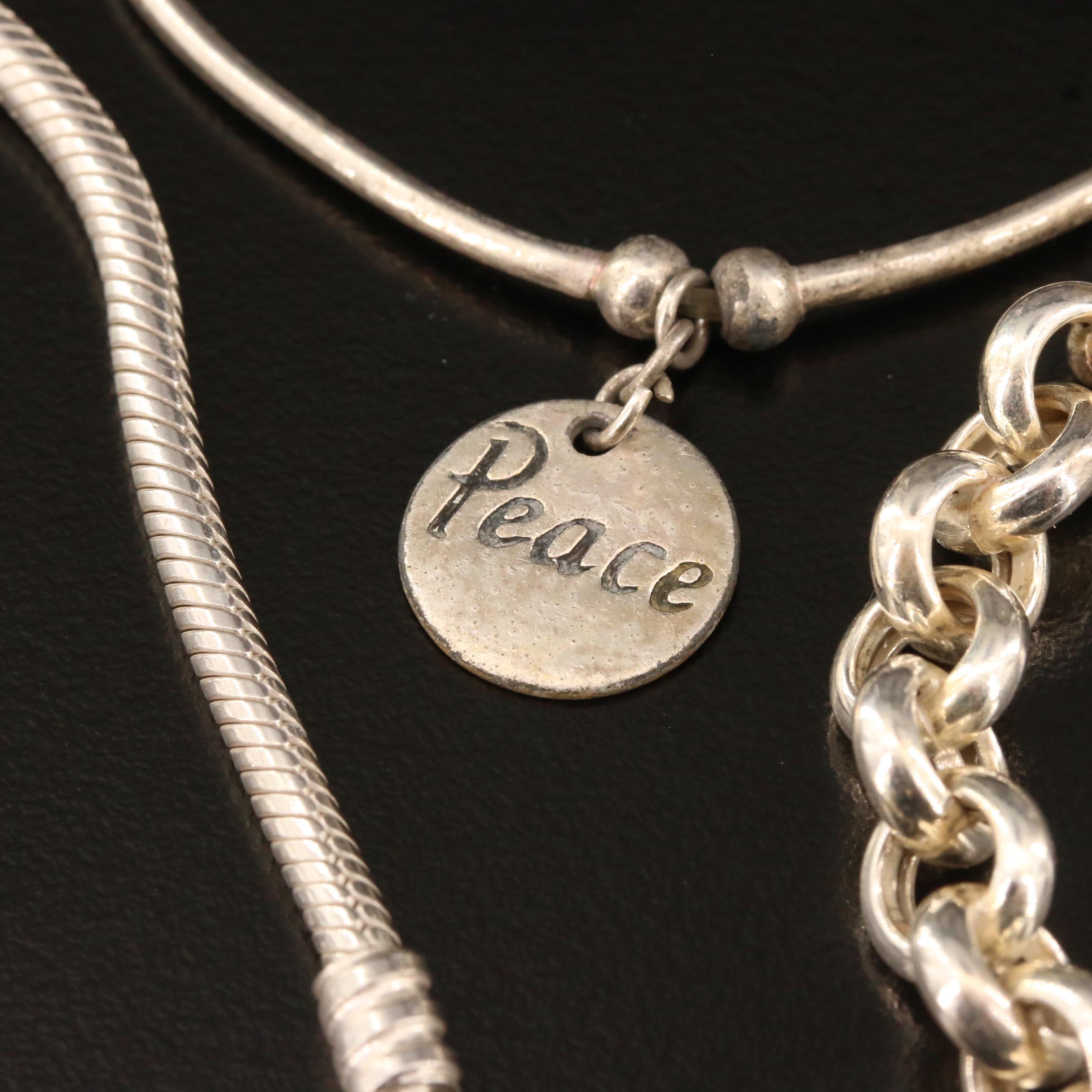 Sterling Silver Bracelets Featuring Pandora Bracelet