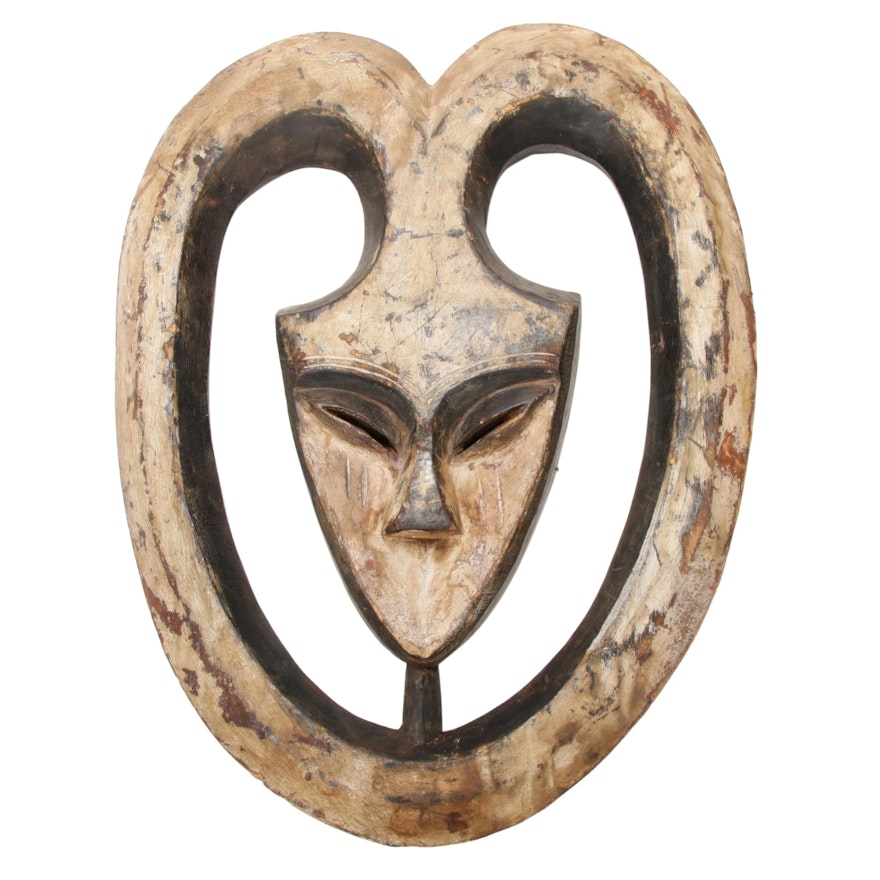 Kwele Carved Wood Mask, Africa