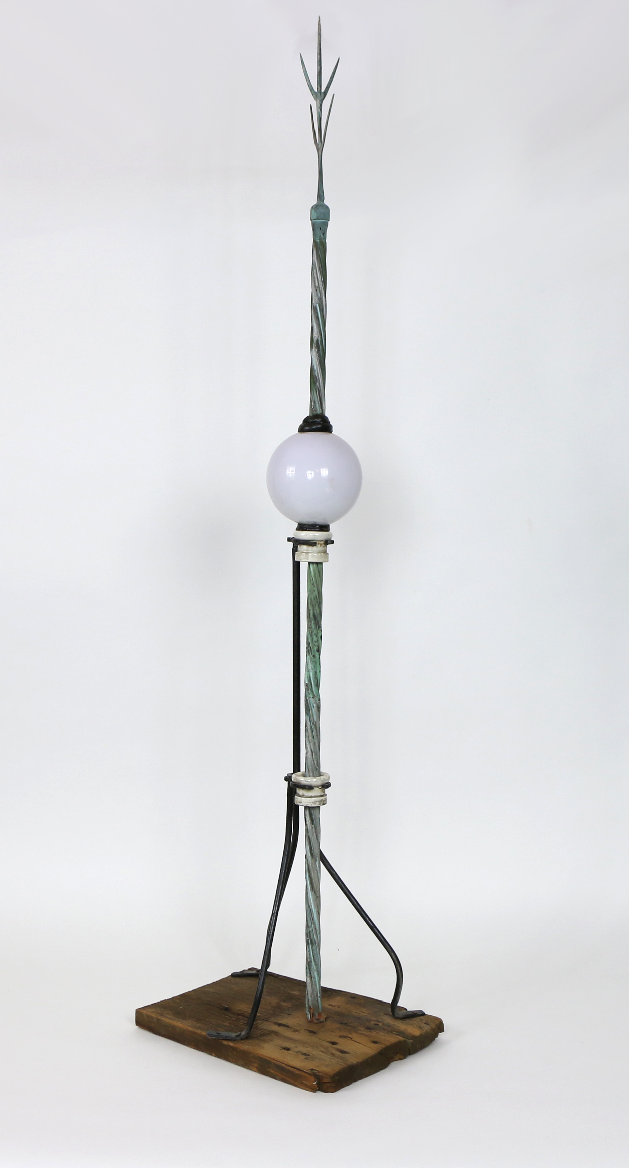 Victorian Roof Top Lightning Rod with Glass Insulator Ball