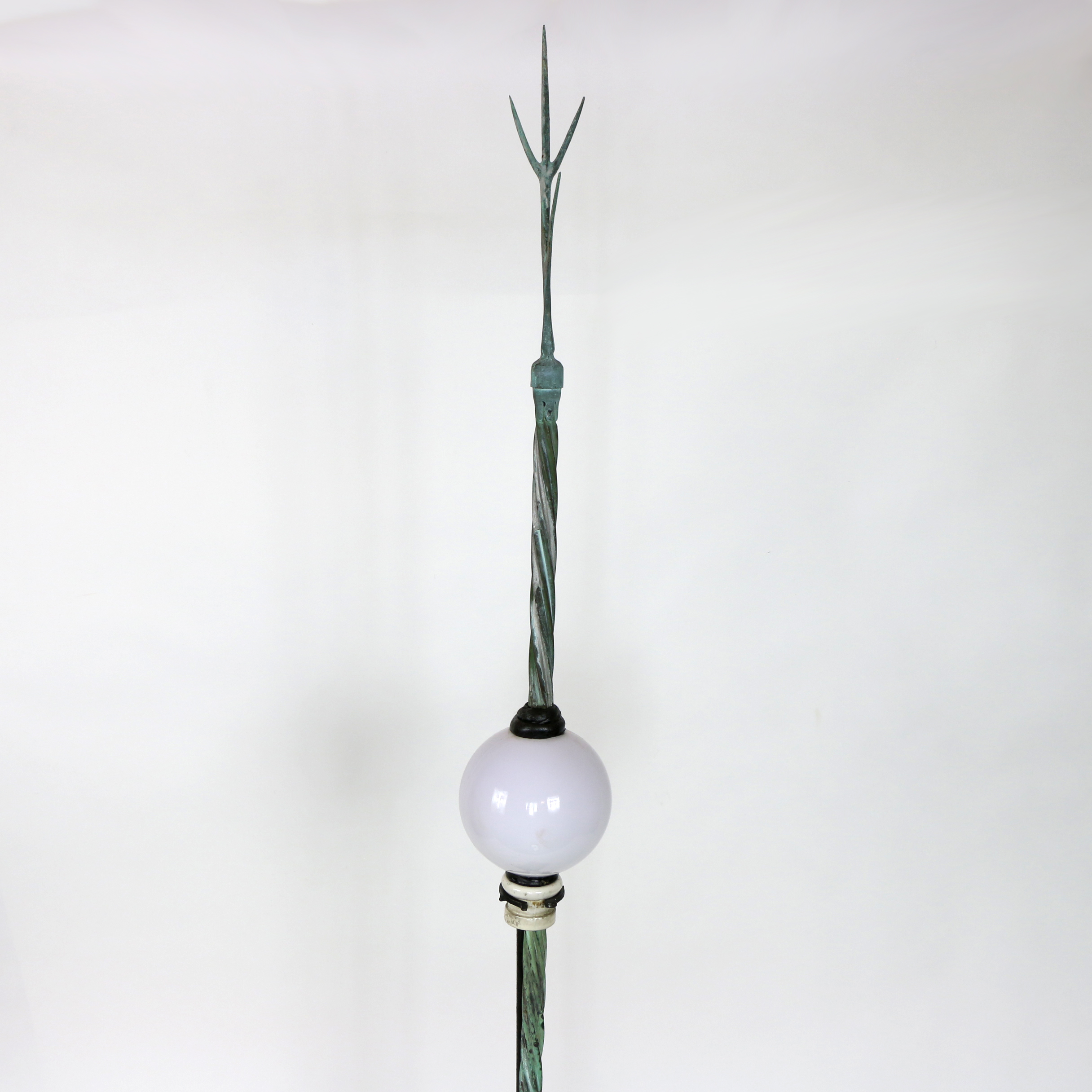 Victorian Roof Top Lightning Rod with Glass Insulator Ball