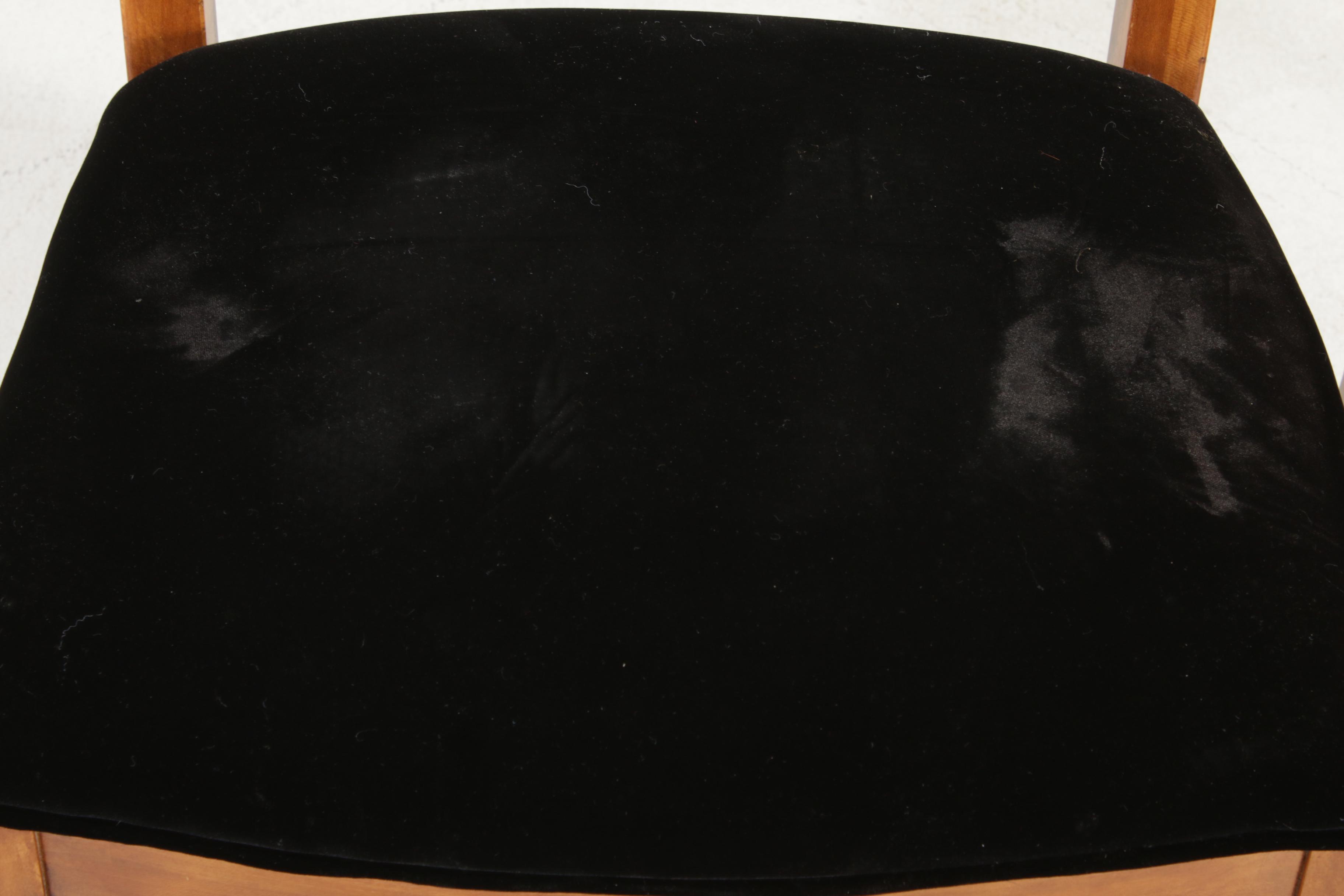 Three Henredon Empire Style Velveteen Upholstered Chairs