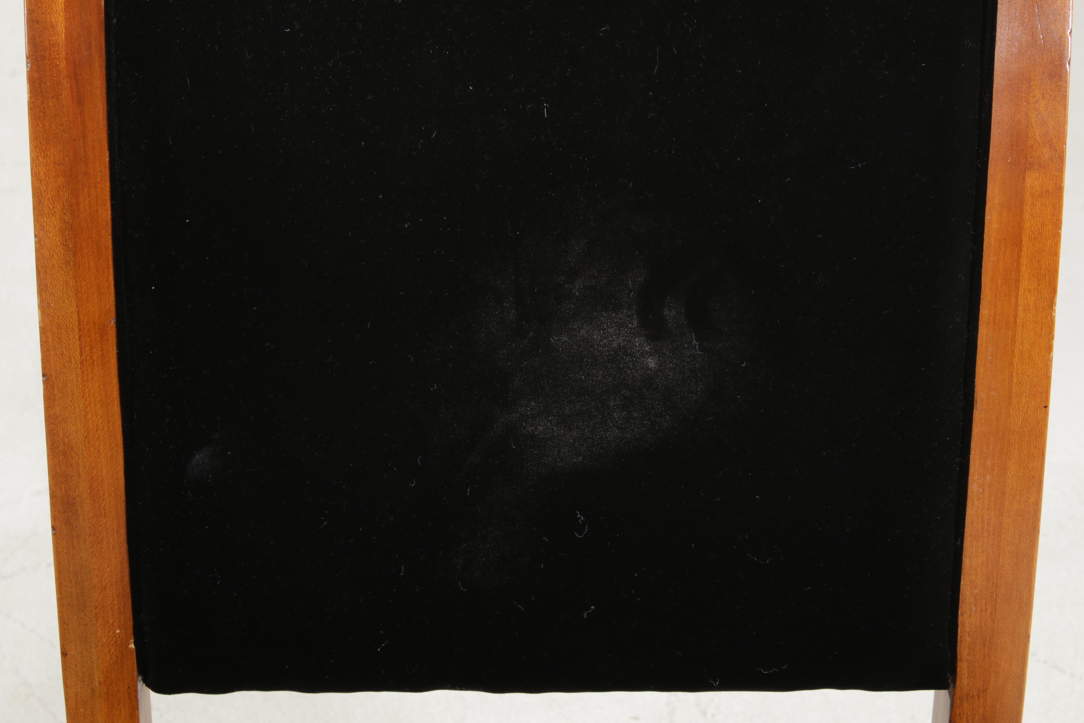 Three Henredon Empire Style Velveteen Upholstered Chairs