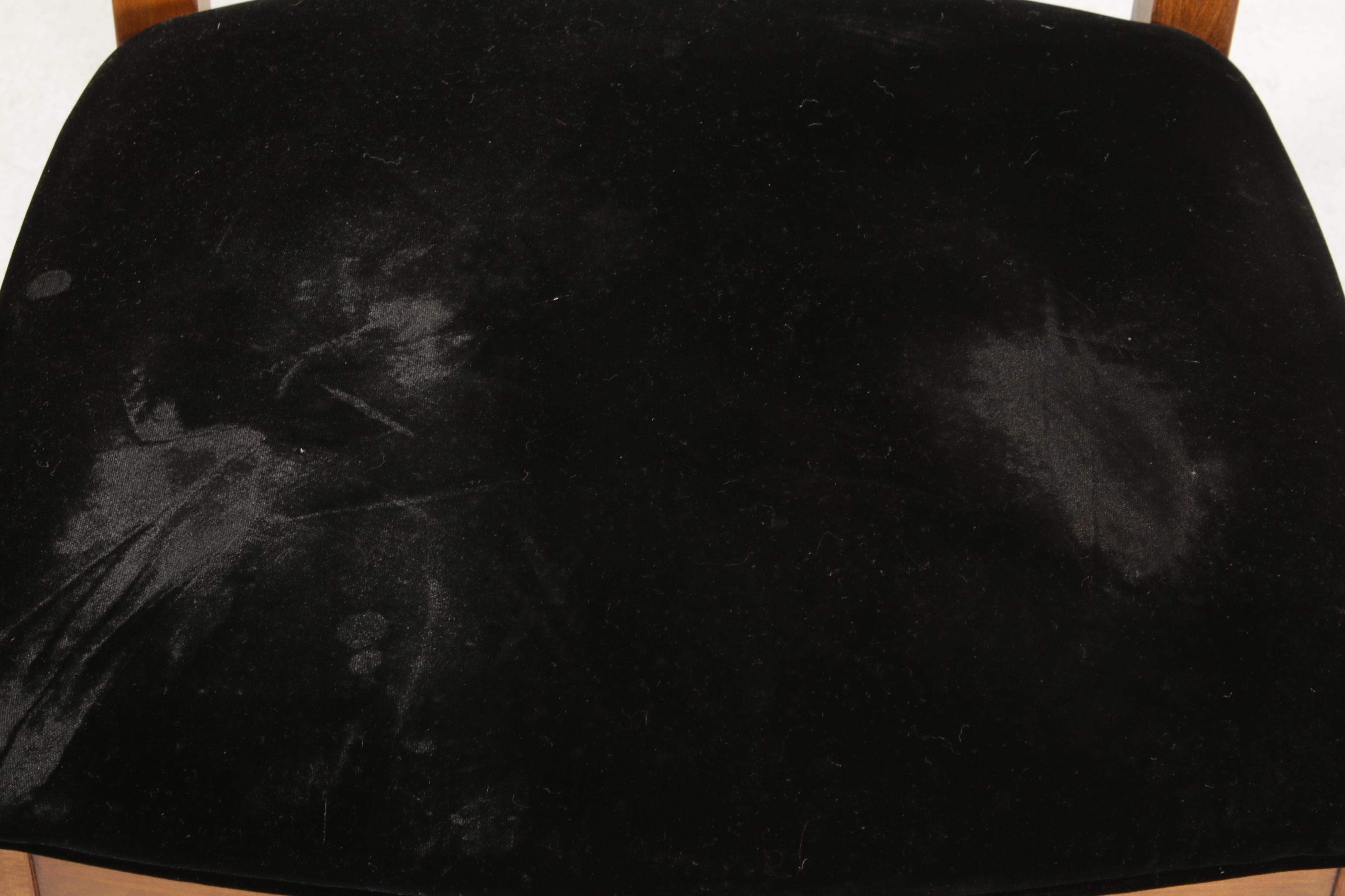 Three Henredon Empire Style Velveteen Upholstered Chairs