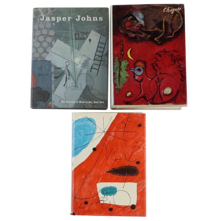 Art Books Featuring the Works of Jasper Johns, Miró and Chagall