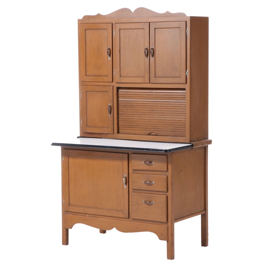 Hoosier Style Cabinet with Sifter and Enamel Work Surface, Early to Mid 20th C.