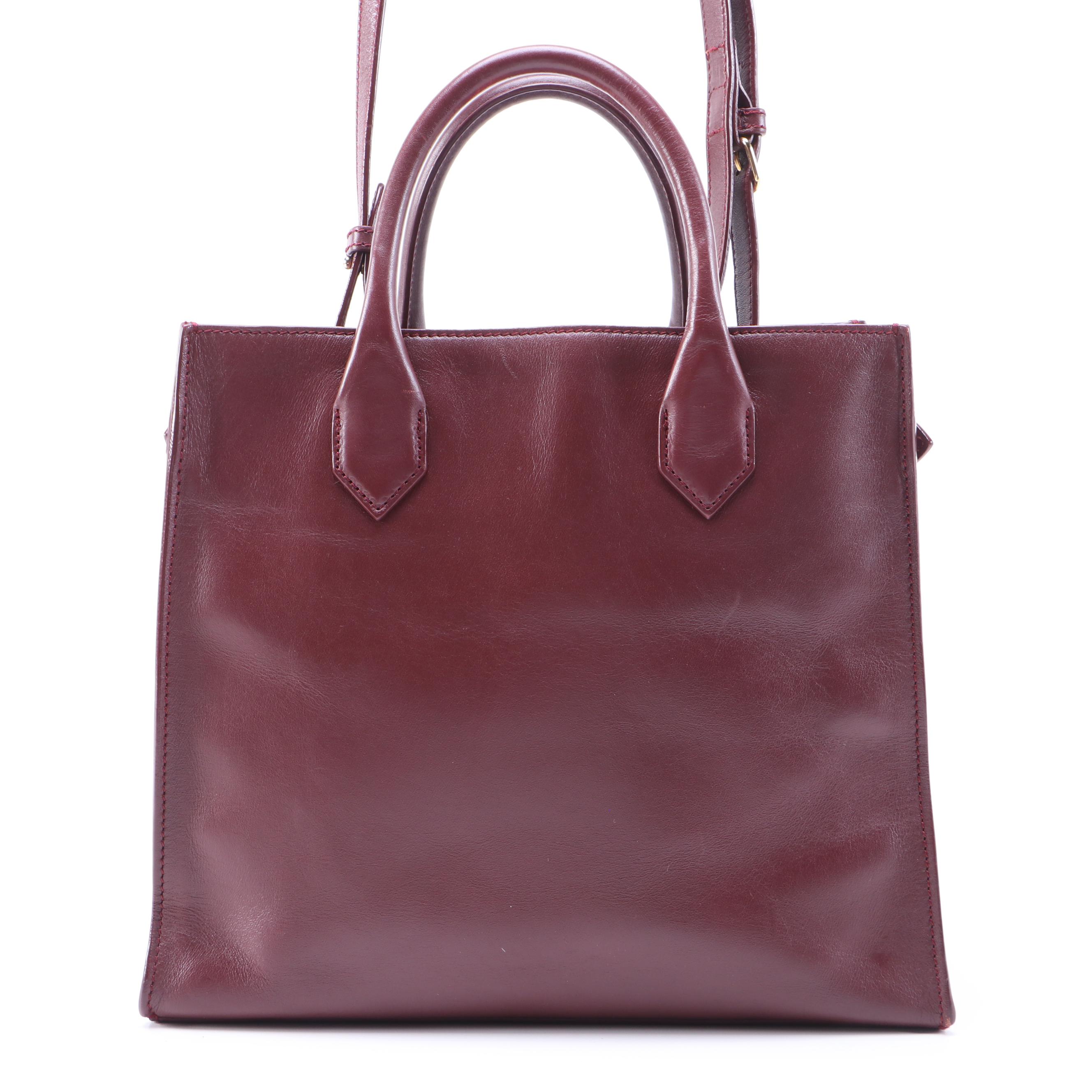 Balenciaga Padlock All Afternoon Two-Way Bag in Bordeaux Leather