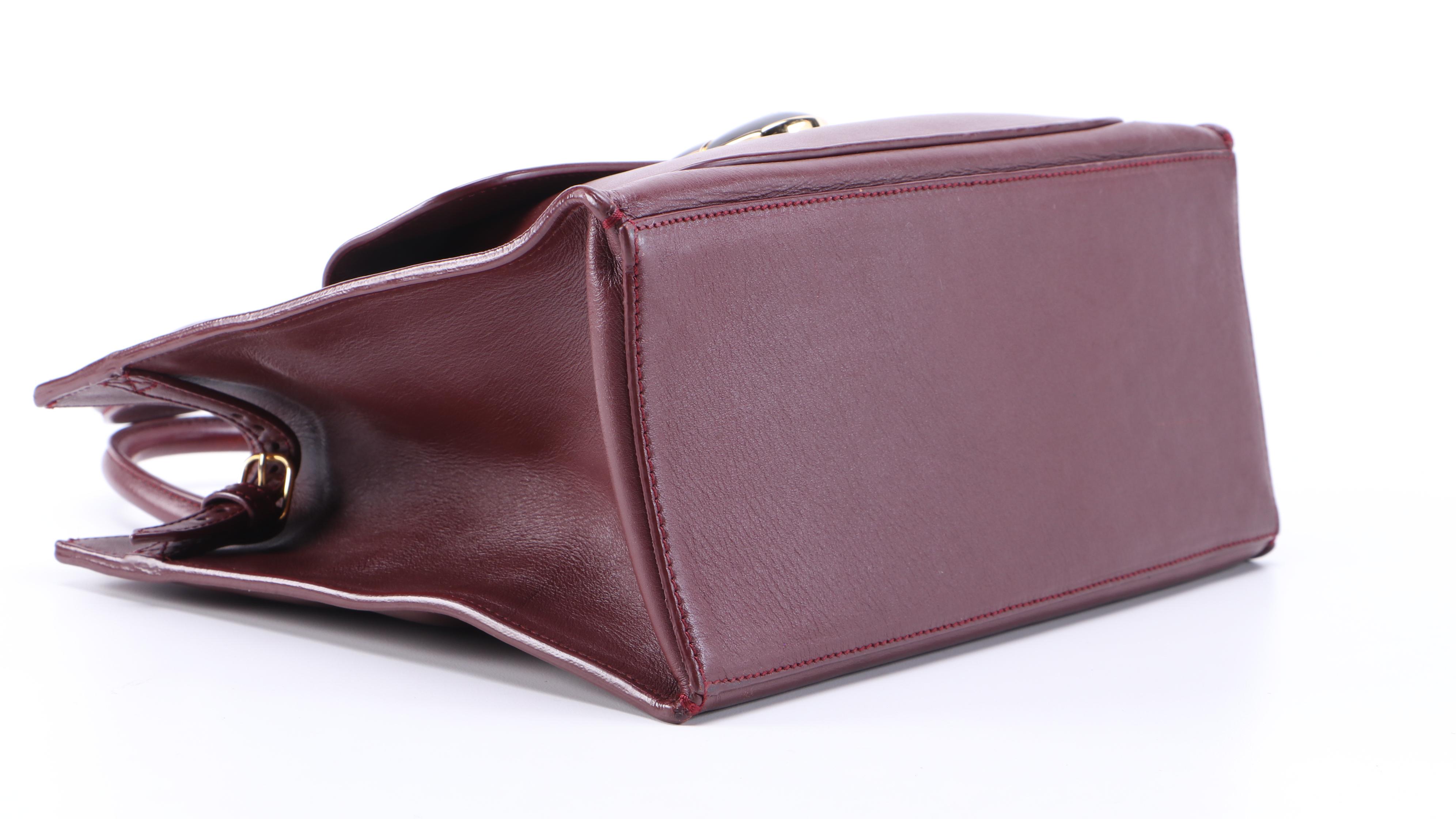 Balenciaga Padlock All Afternoon Two-Way Bag in Bordeaux Leather