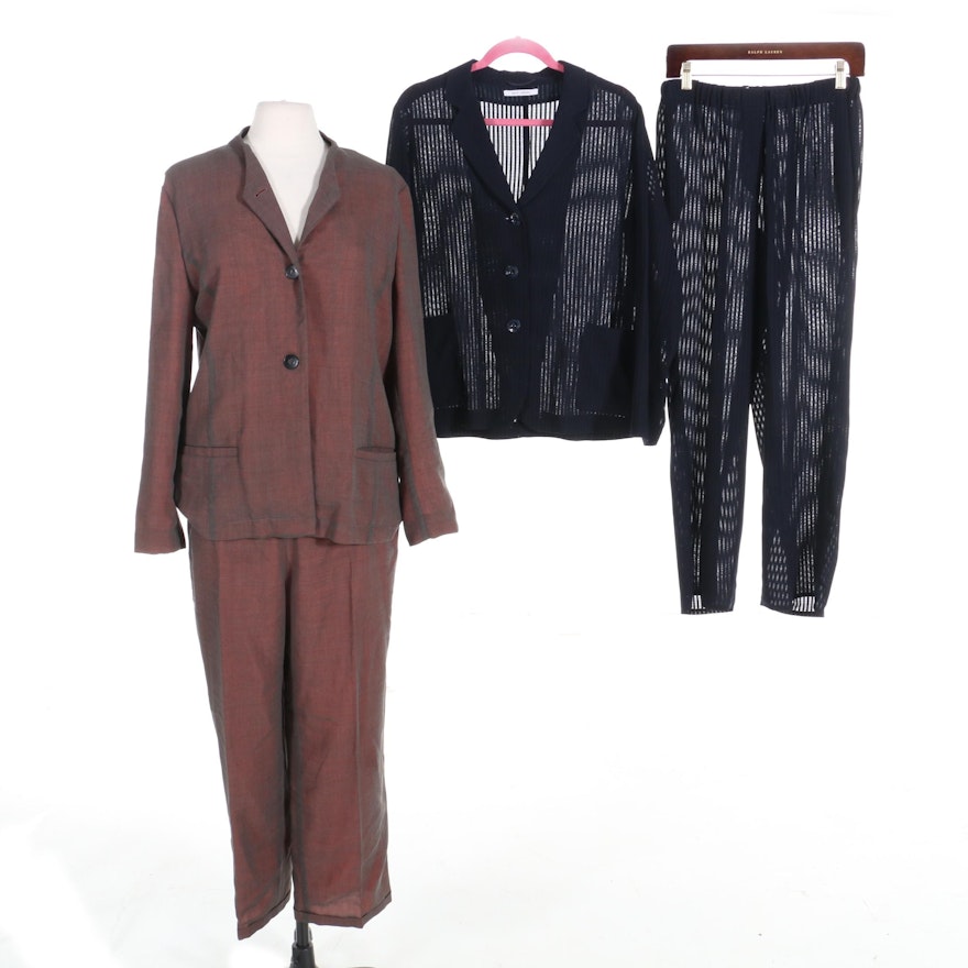 René Lezard for Bergdorf Goodman Light Wool Pantsuit and Pajama Set