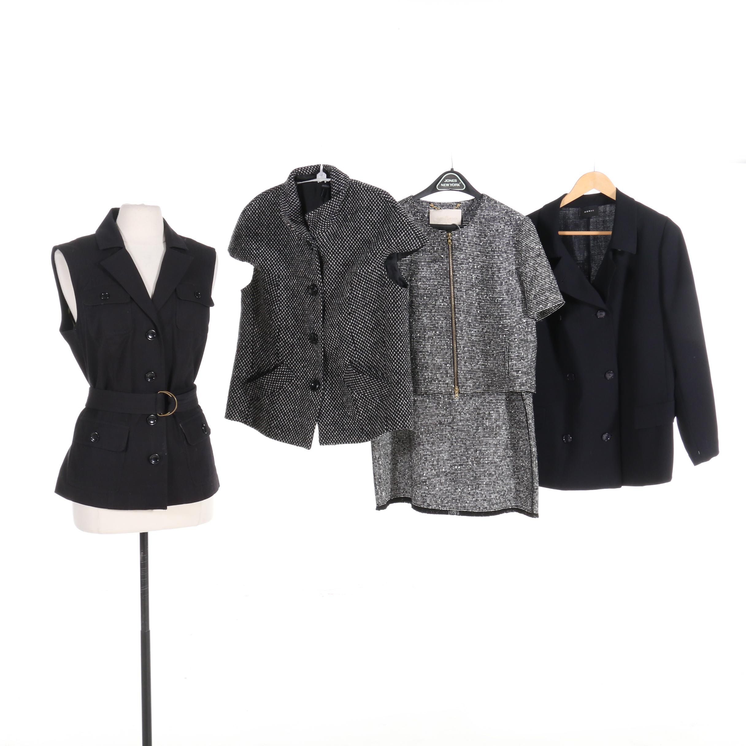 Rachel Roy Skirt Suit with Akris, Basler, and Donna Degnan Jackets