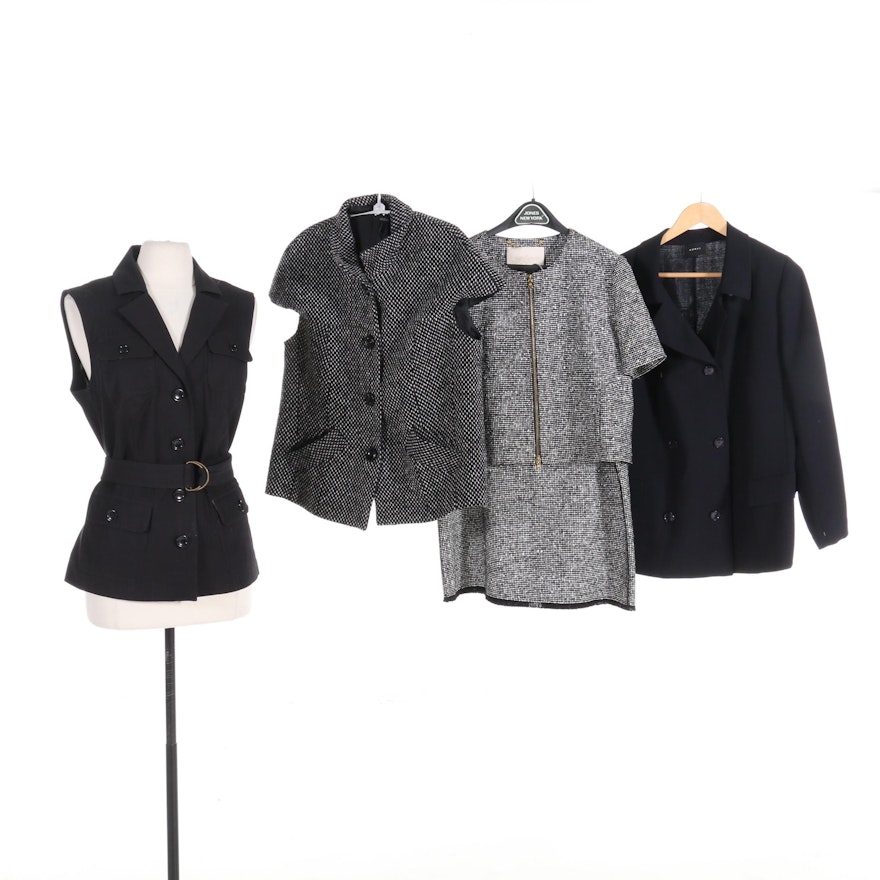 Rachel Roy Skirt Suit with Akris, Basler, and Donna Degnan Jackets