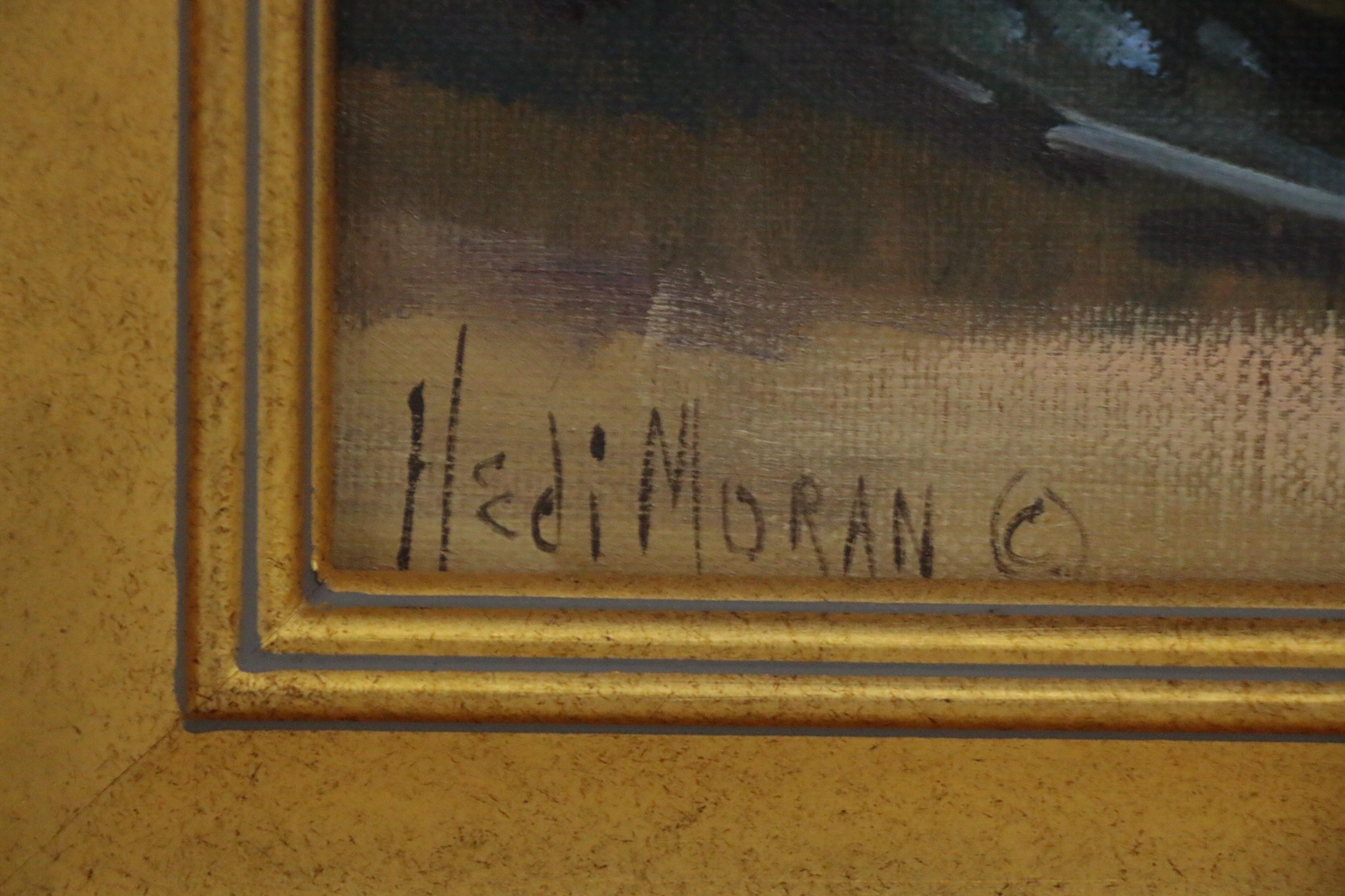 Hedi Moran Still Life Oil Painting "Pink Florals and Fruit"