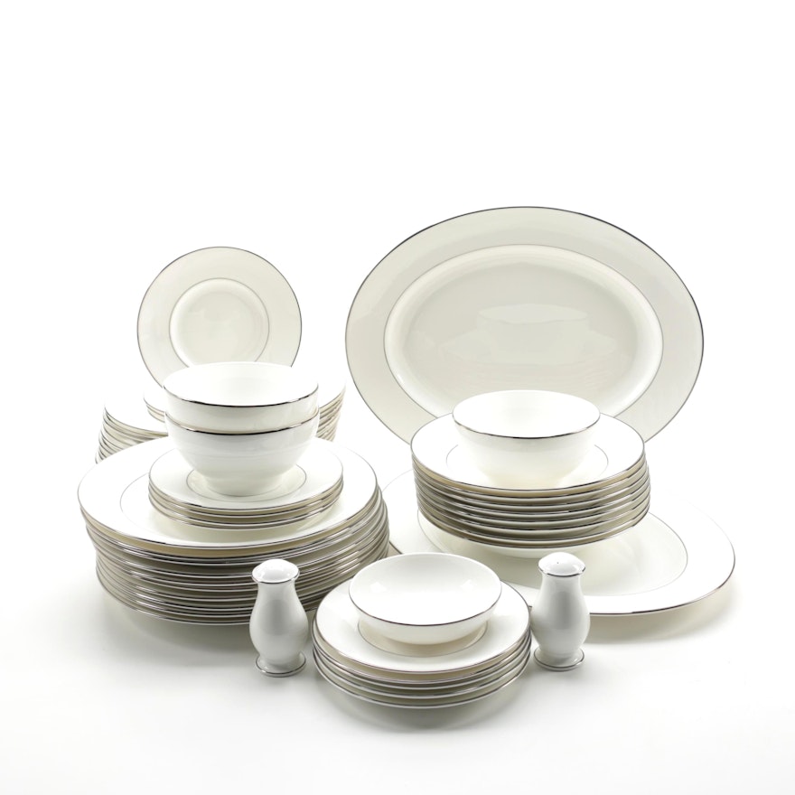 Lenox Bone China "Continental Dining Platinum" Dinnerware Service