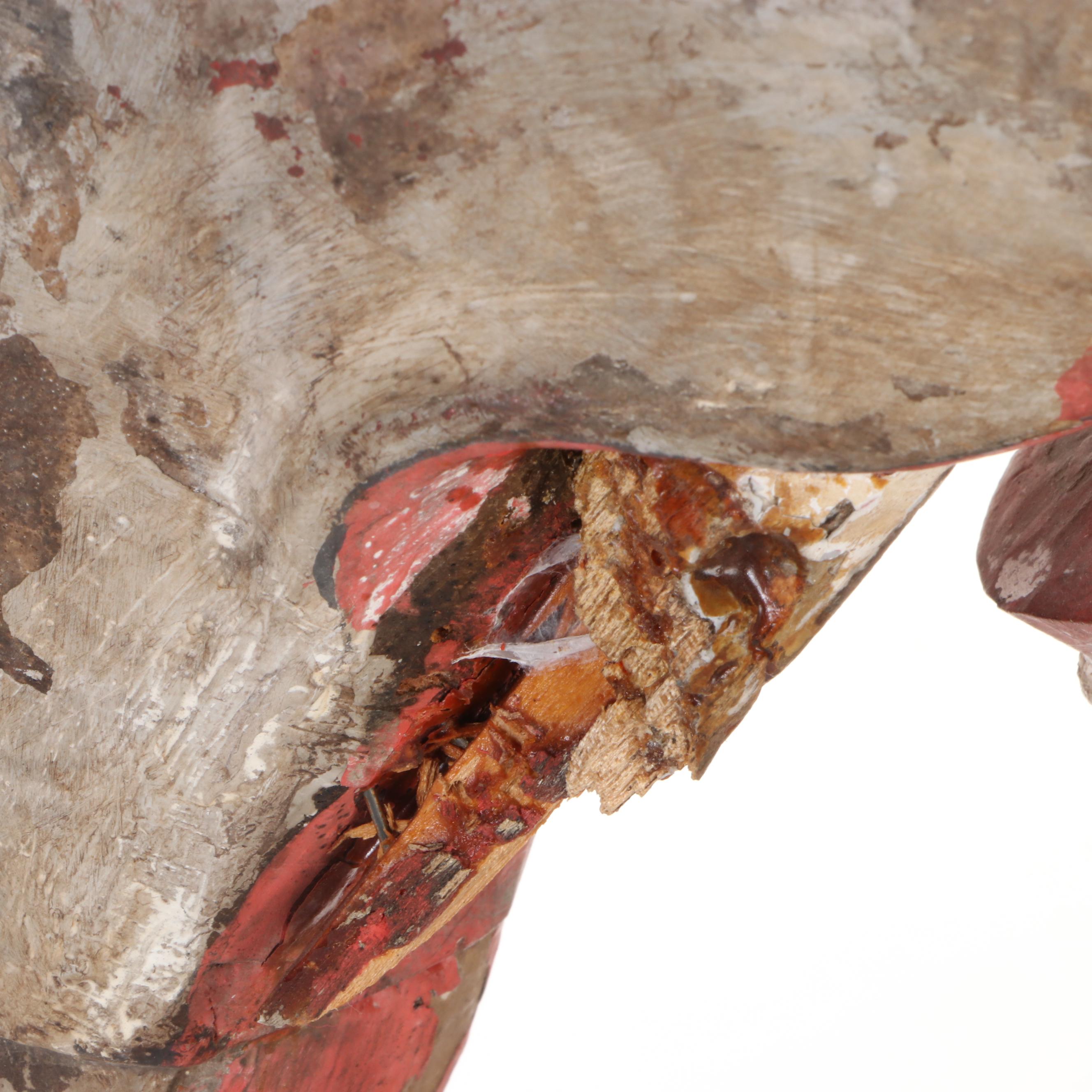 Indian Style Wooden Elephant Statue, 20th Century