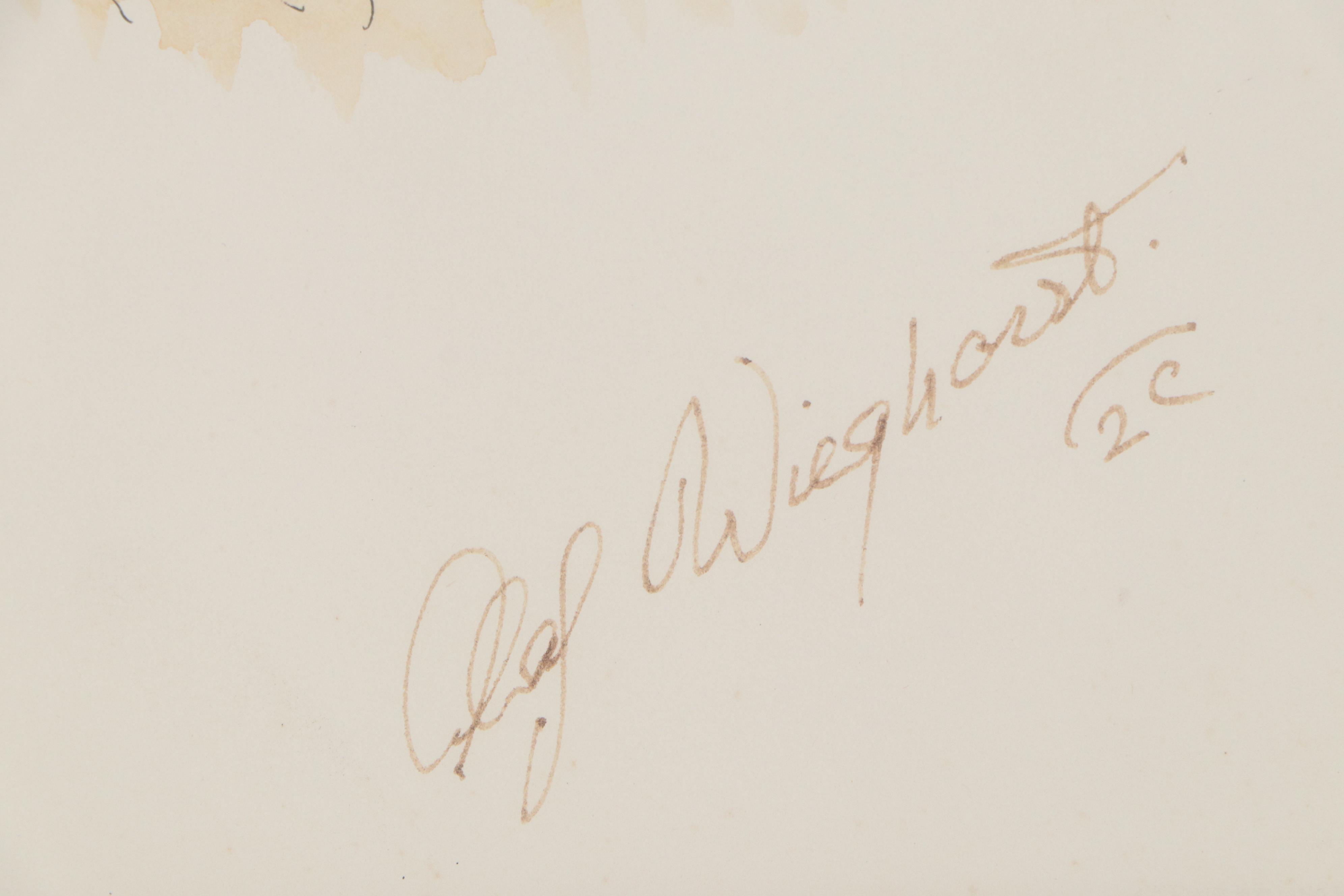 Olaf Carl Wieghorst Watercolor Painting "Indian Scout"