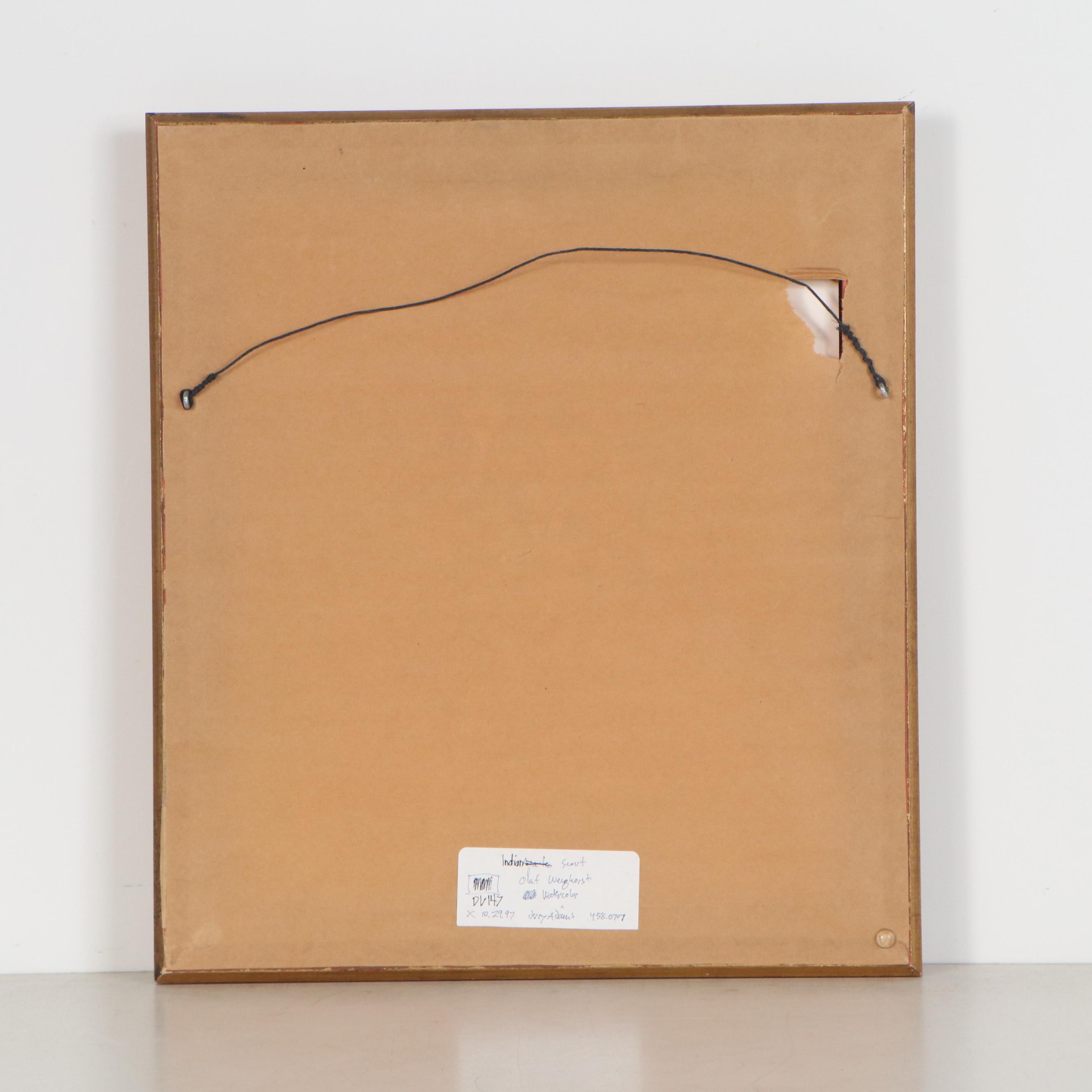 Olaf Carl Wieghorst Watercolor Painting "Indian Scout"