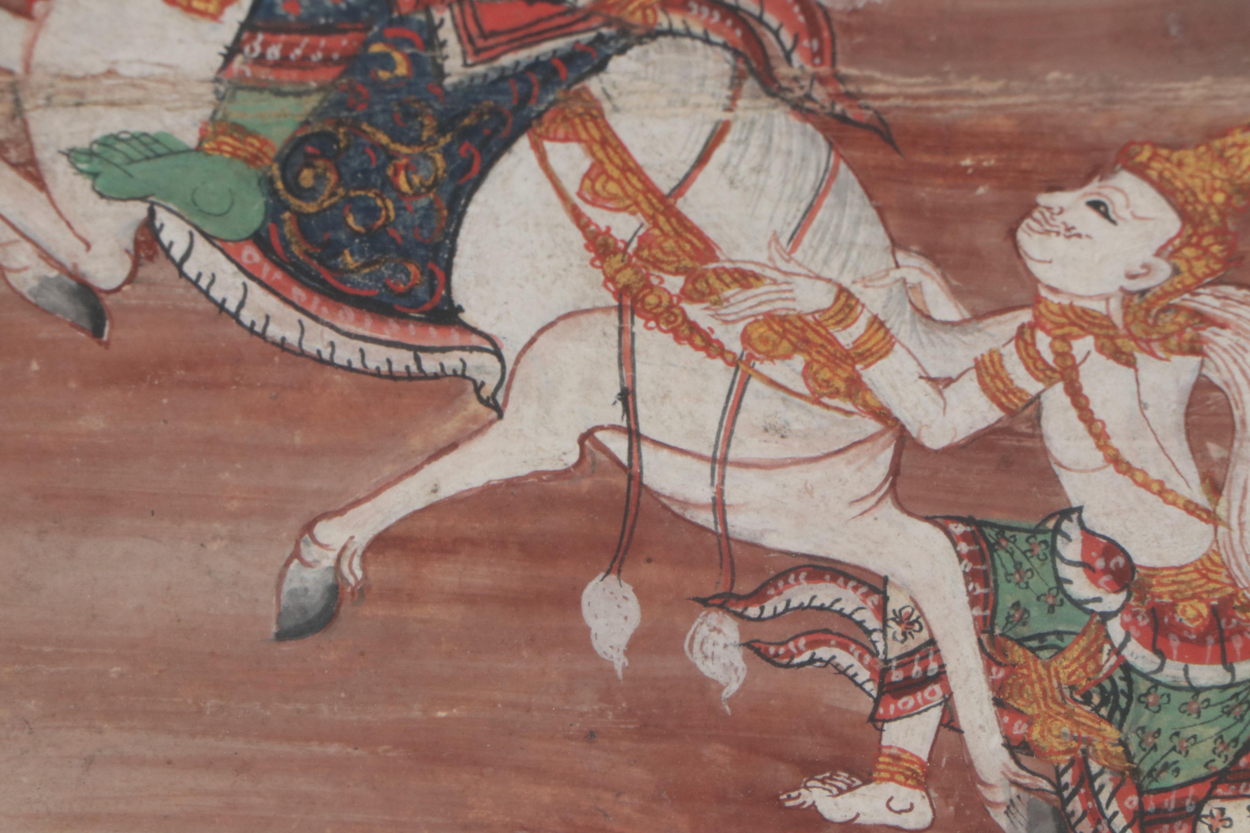 Gouache Illustration from the Thai Ramakien Epic, 19th Century