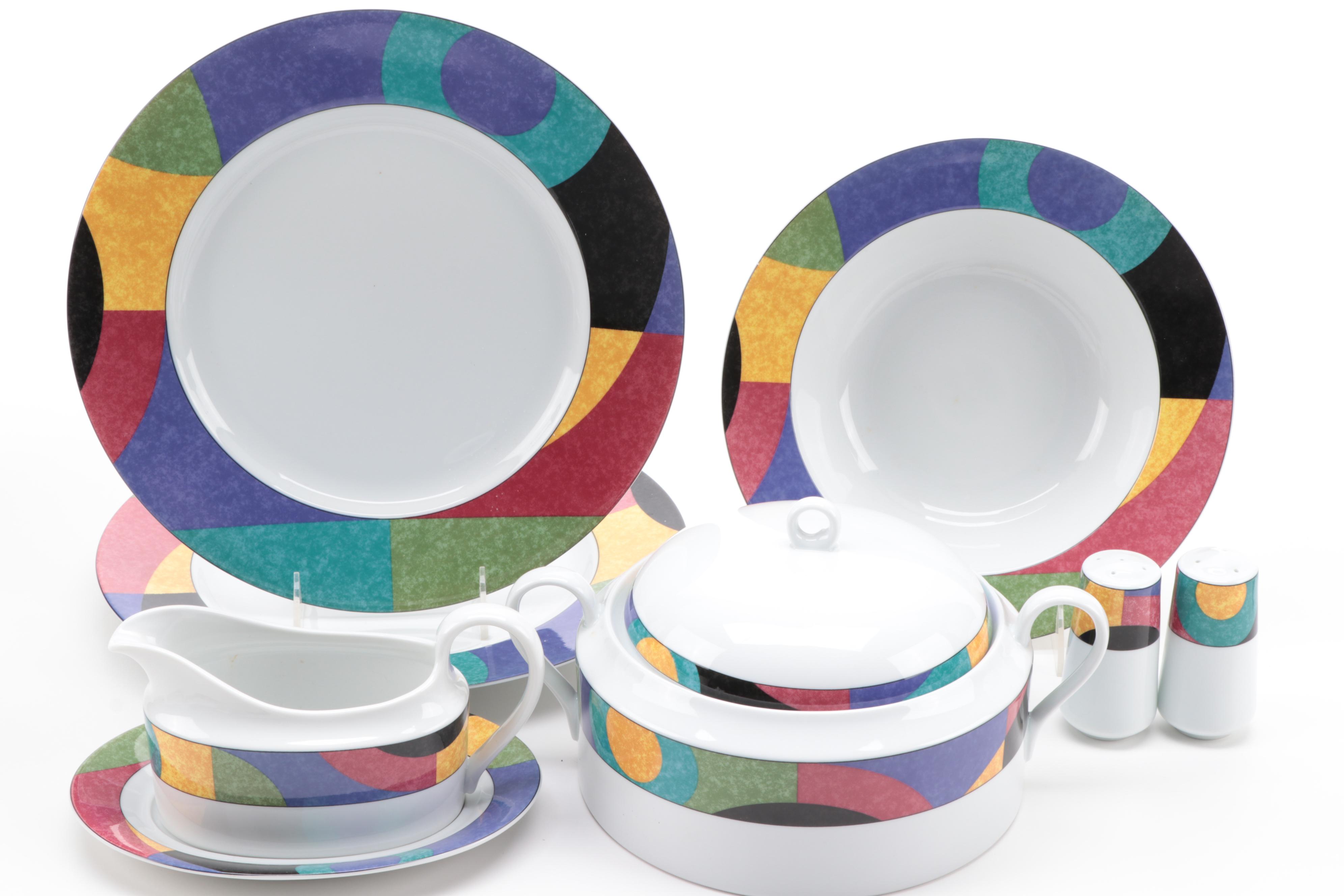 Mikasa "Currents" Porcelain Dinnerware and Serveware, 1993–2004