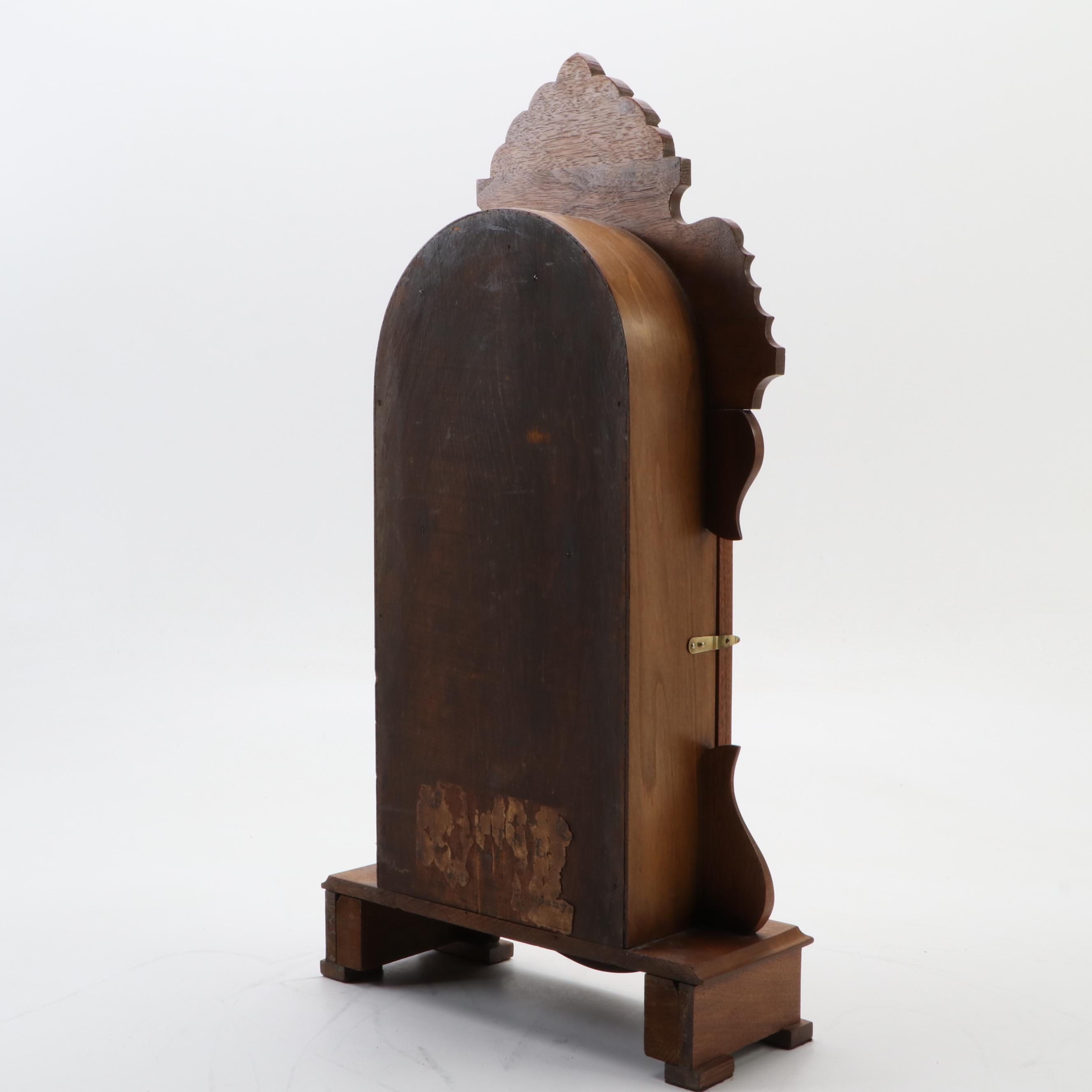 Ansonia Clock Co. Victorian Hand-Carved Oak Mantel Clock