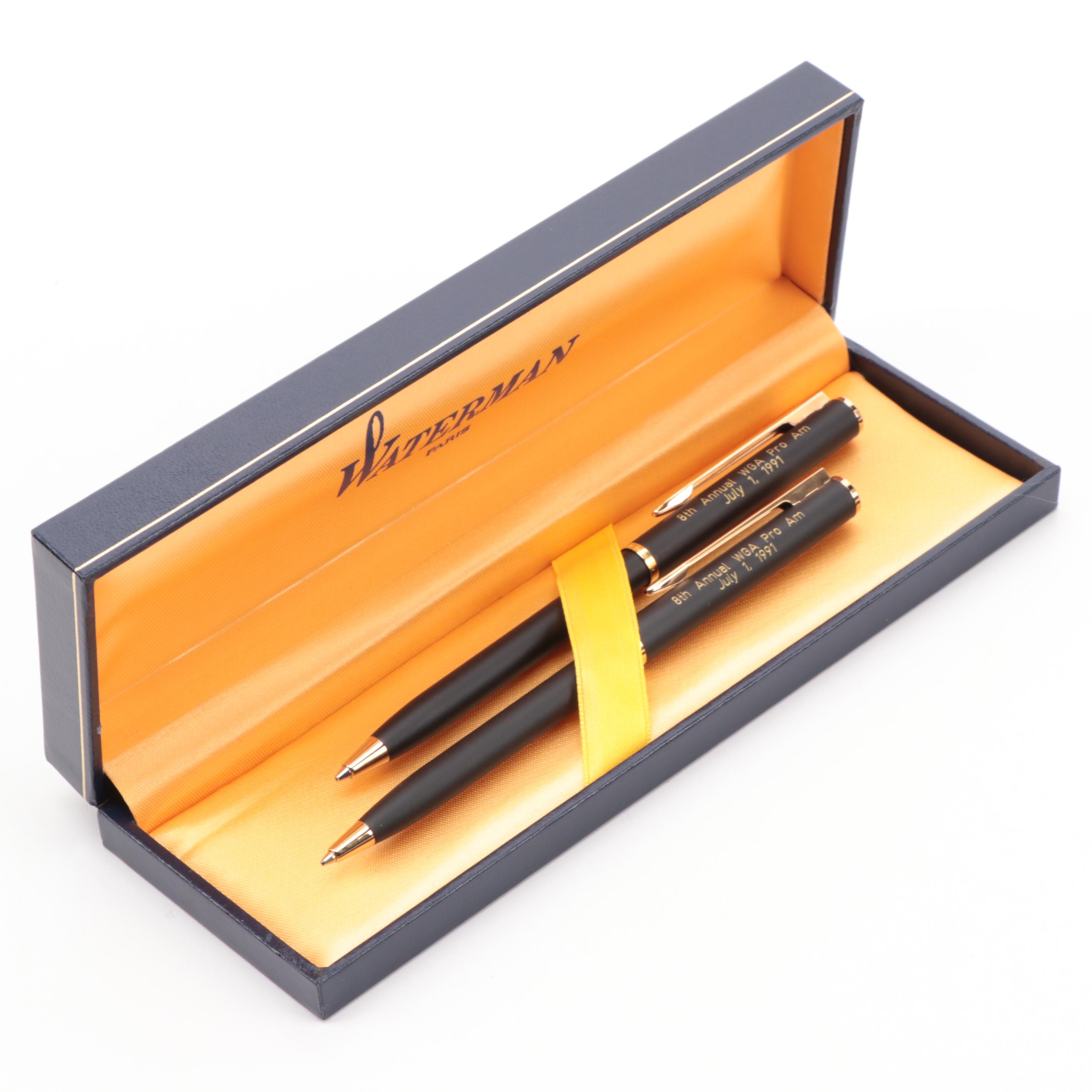 Waterman Commemorative Ballpoint Retractable Pens with Case