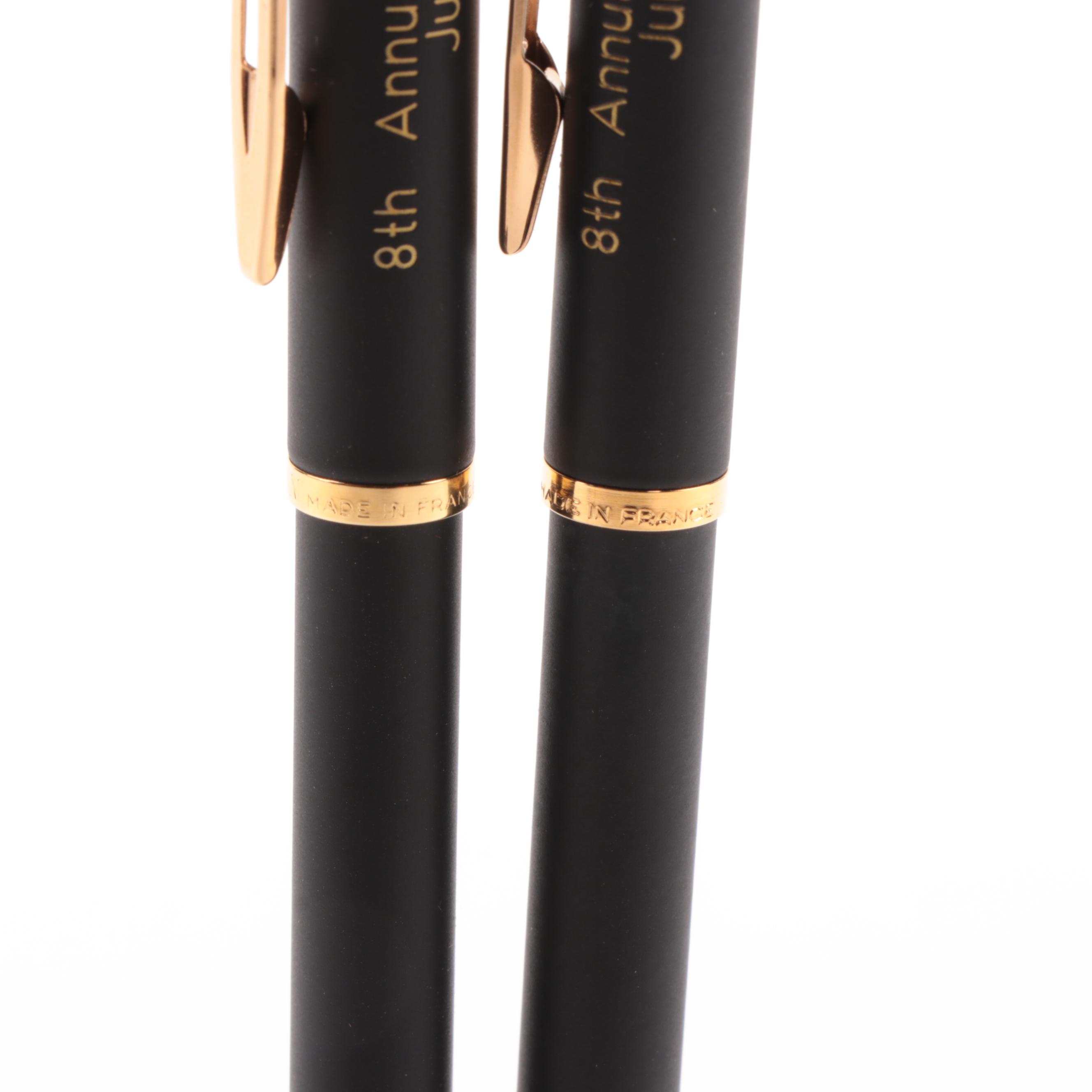 Waterman Commemorative Ballpoint Retractable Pens with Case