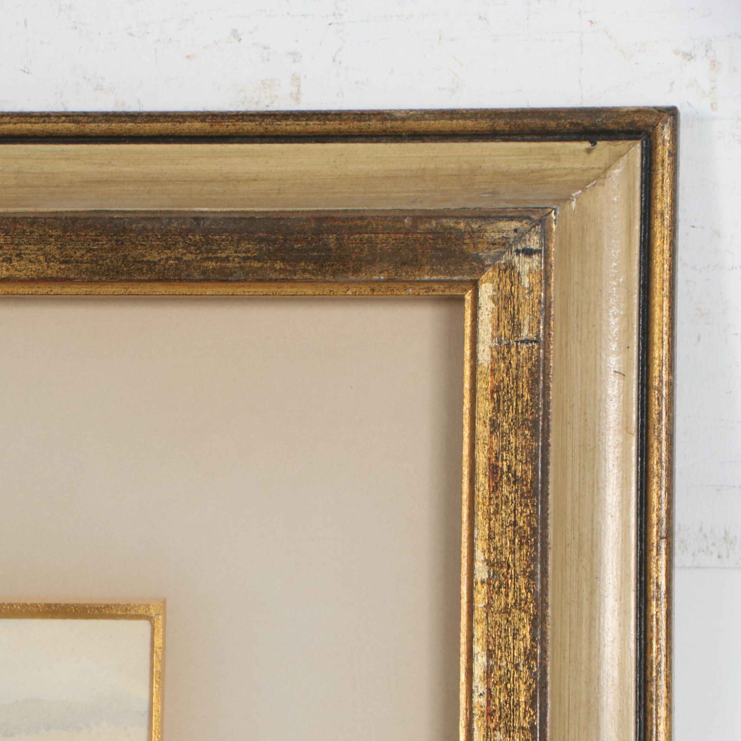 Patricia Johnson Watercolor Painting of Navy Ships, 1964