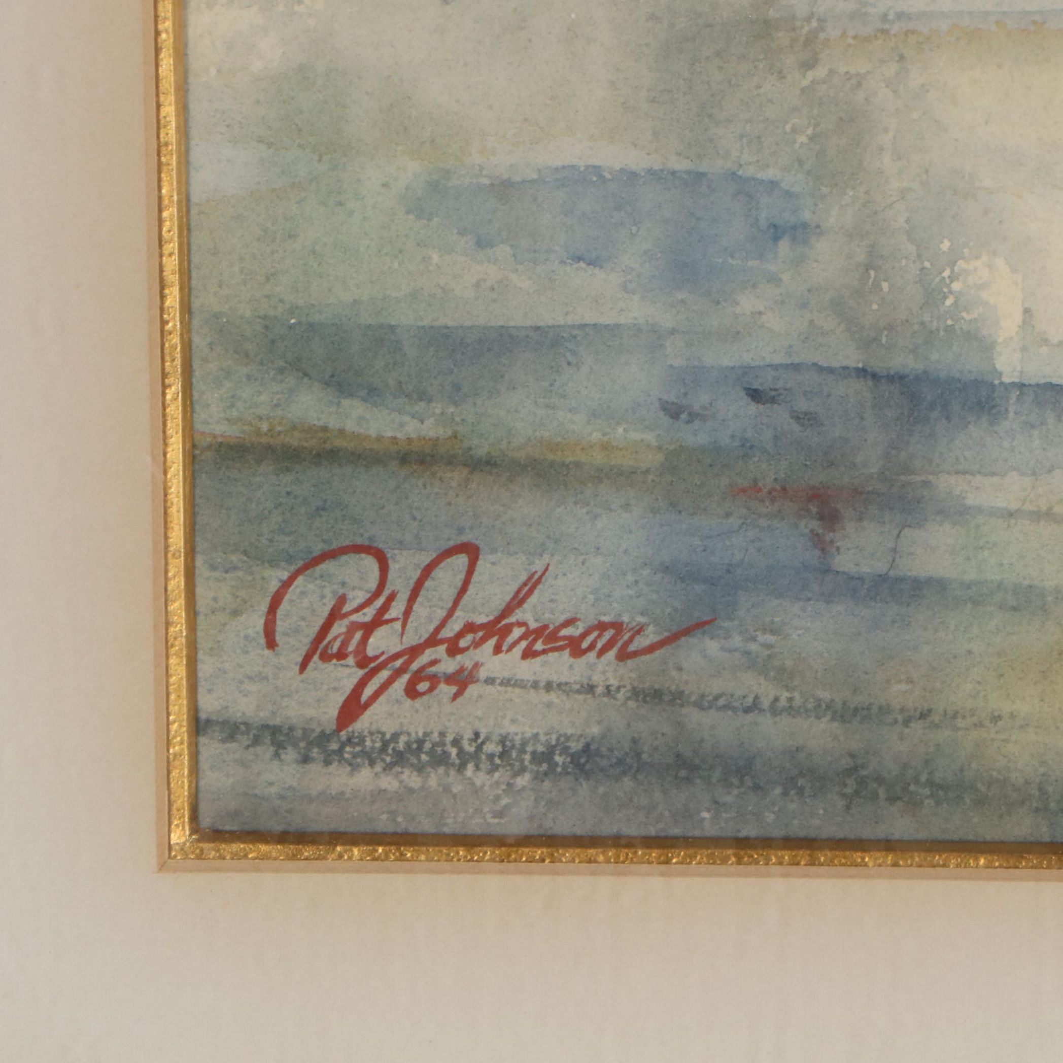 Patricia Johnson Watercolor Painting of Navy Ships, 1964