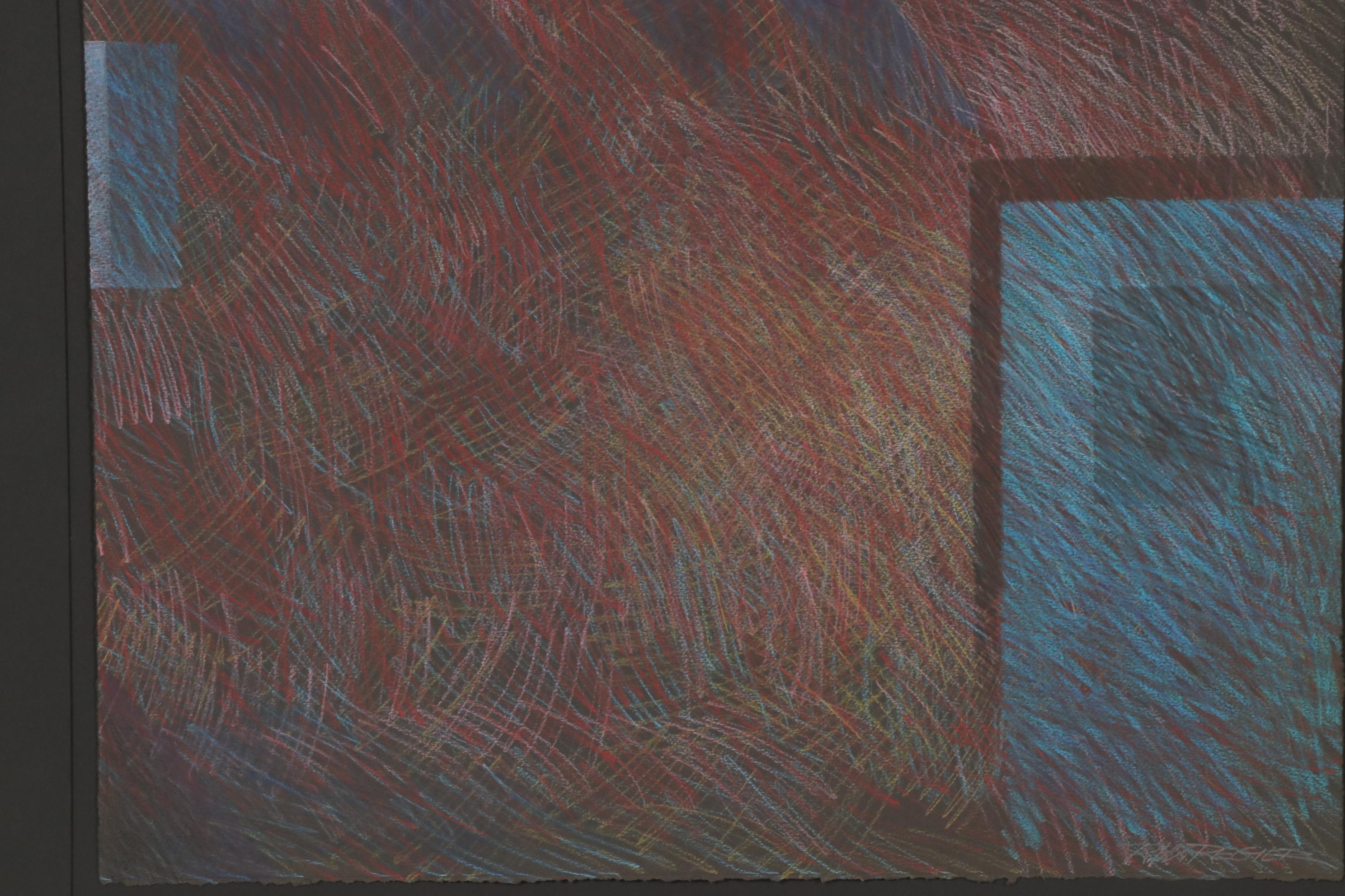 Robert W. Regier Pastel Drawing of Geometric Abstract Composition, 20th Century
