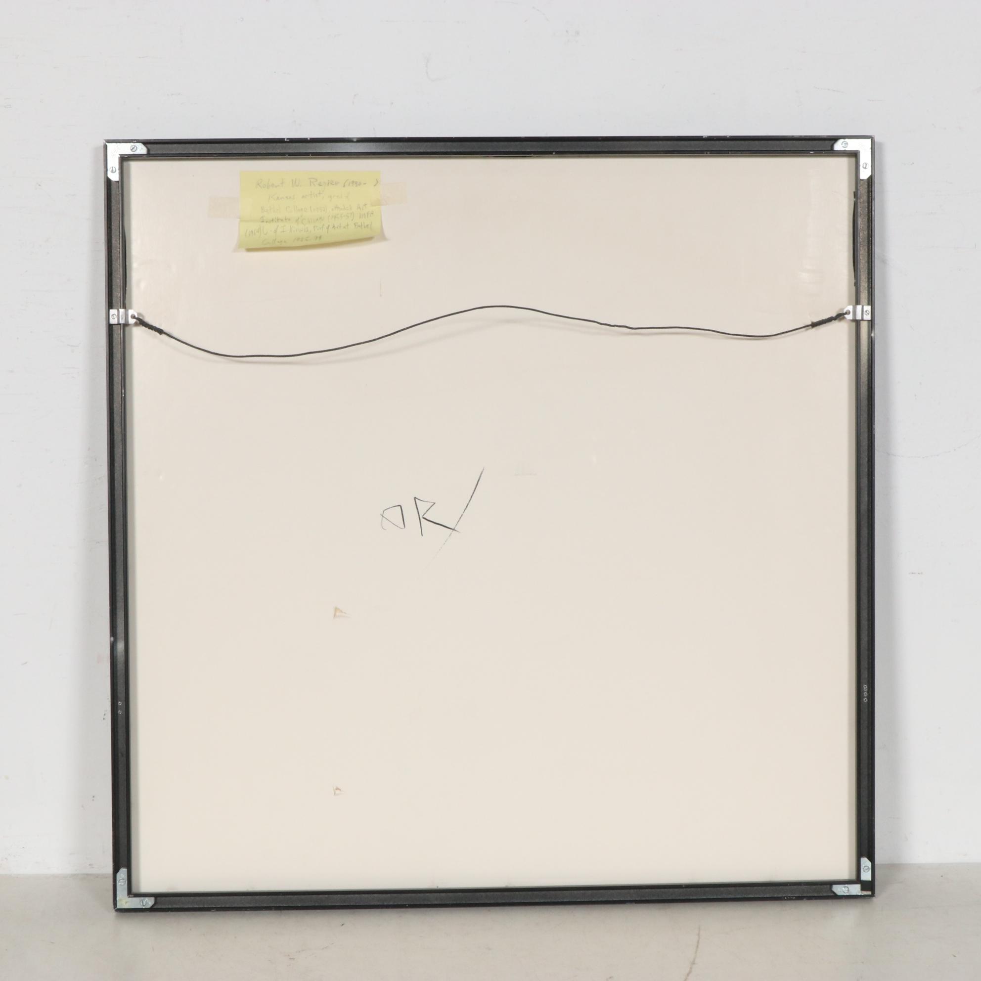 Robert W. Regier Pastel Drawing of Geometric Abstract Composition, 20th Century