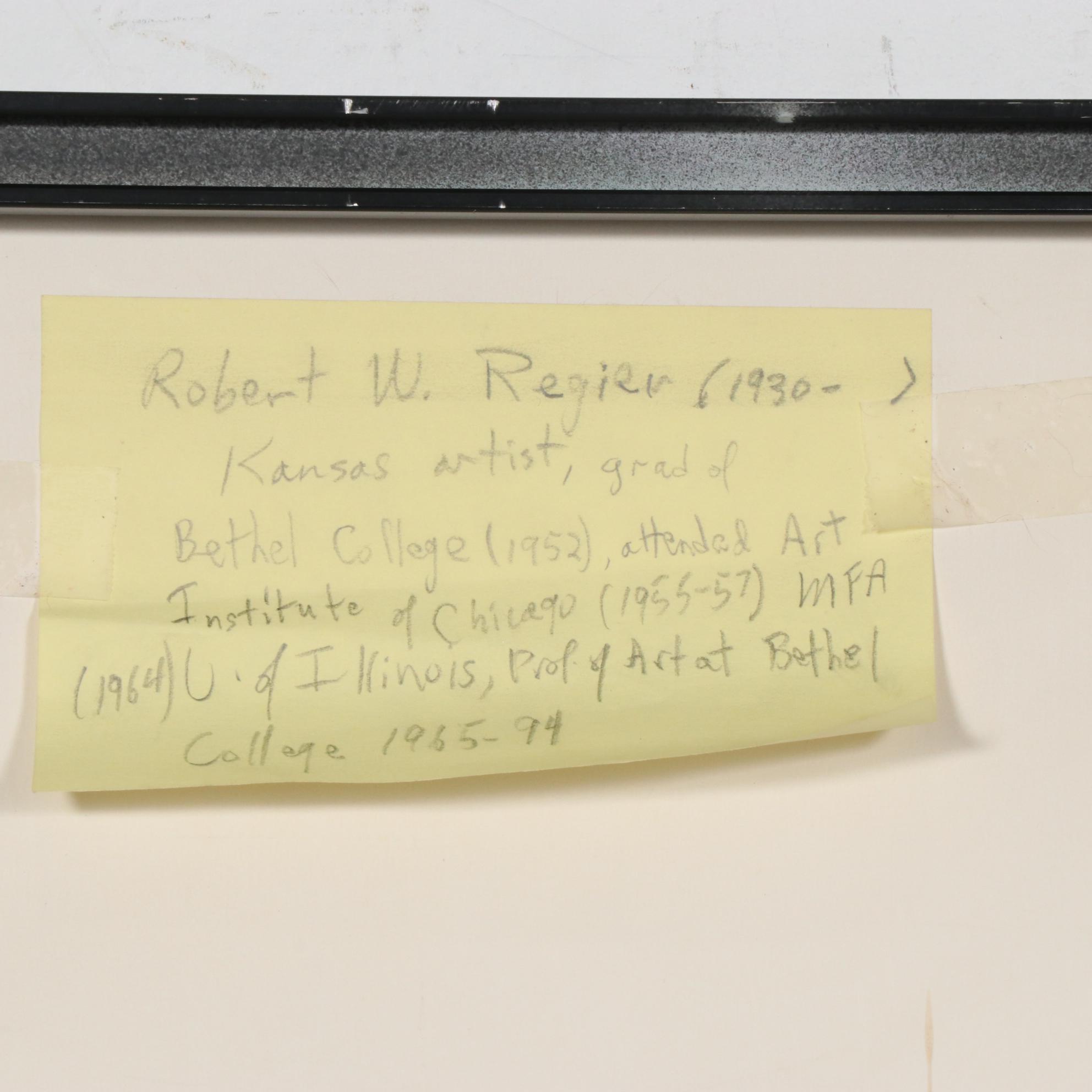 Robert W. Regier Pastel Drawing of Geometric Abstract Composition, 20th Century