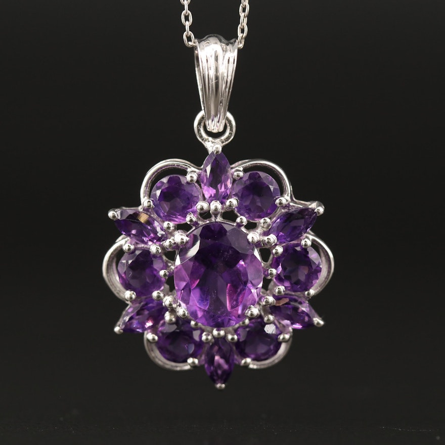 Sterling Silver Amethyst Necklace